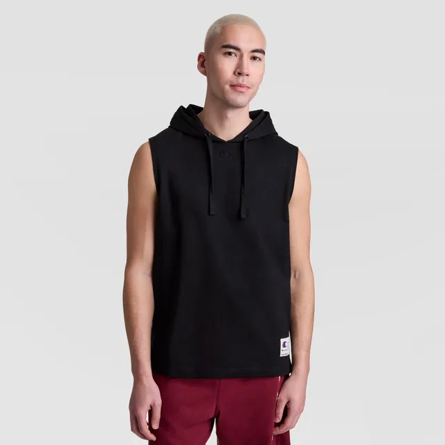 Champion hoodie sans manches homme noir coton logo C