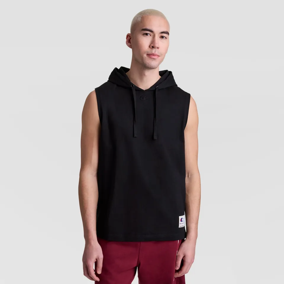 Champion hoodie sans manches homme noir coton logo C