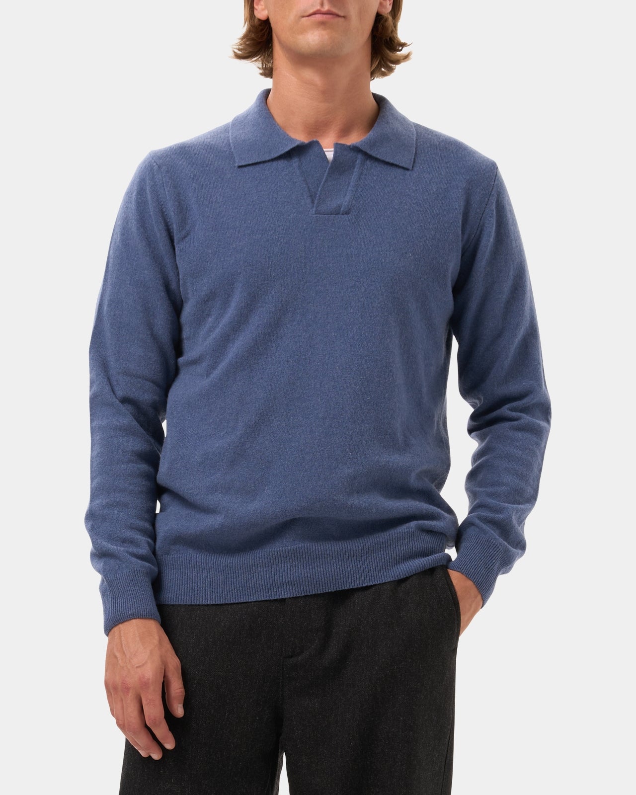 Lafaurie Gabino polo bleu azur laine cardée