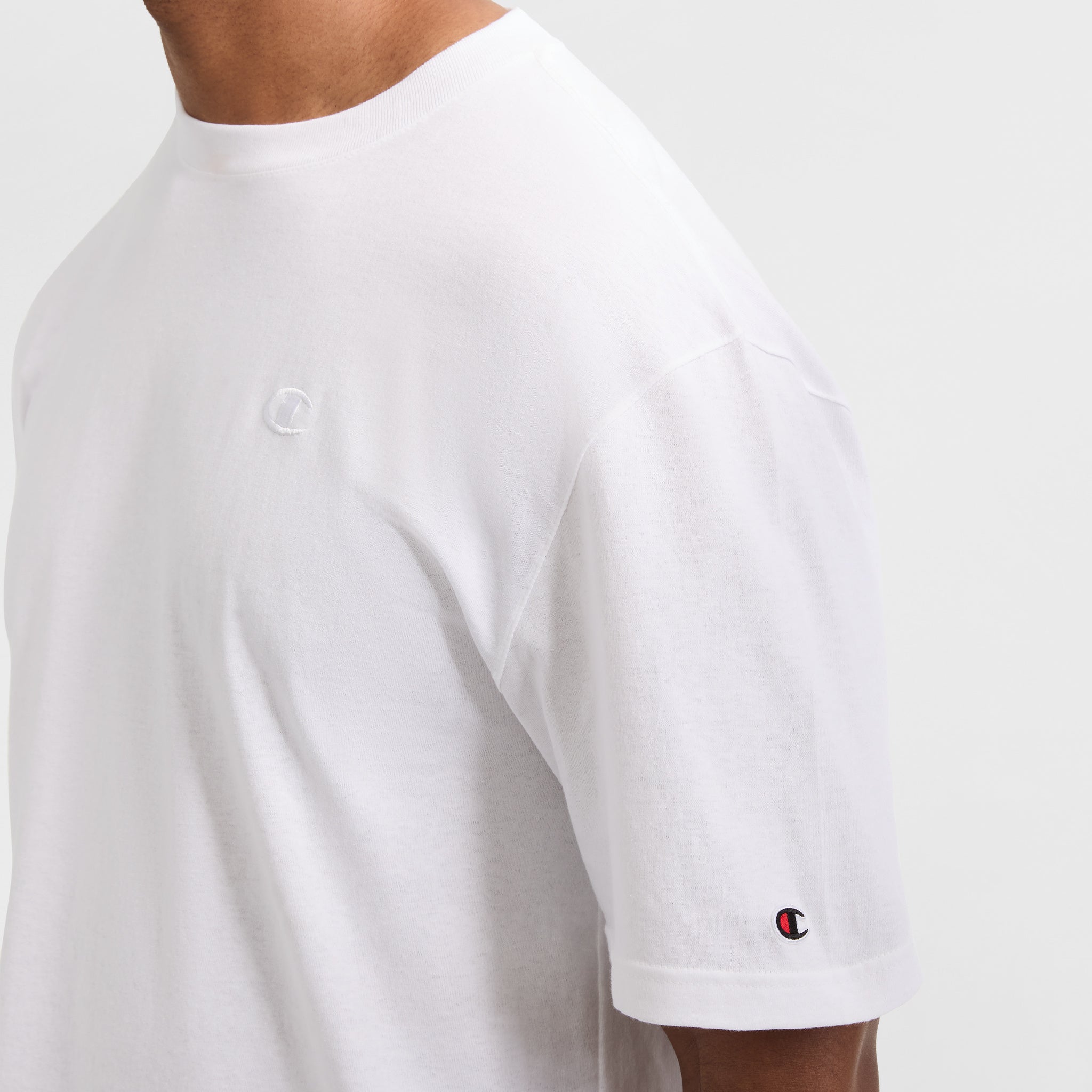 Champion Classic T-Shirt C Logo homme Bright White coton