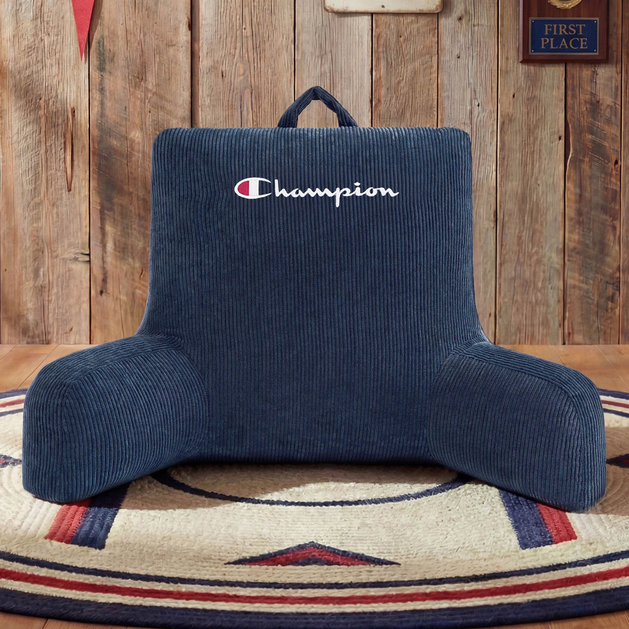 Champion Room Decor Corduroy coussin lecture bleu marine 74 cm