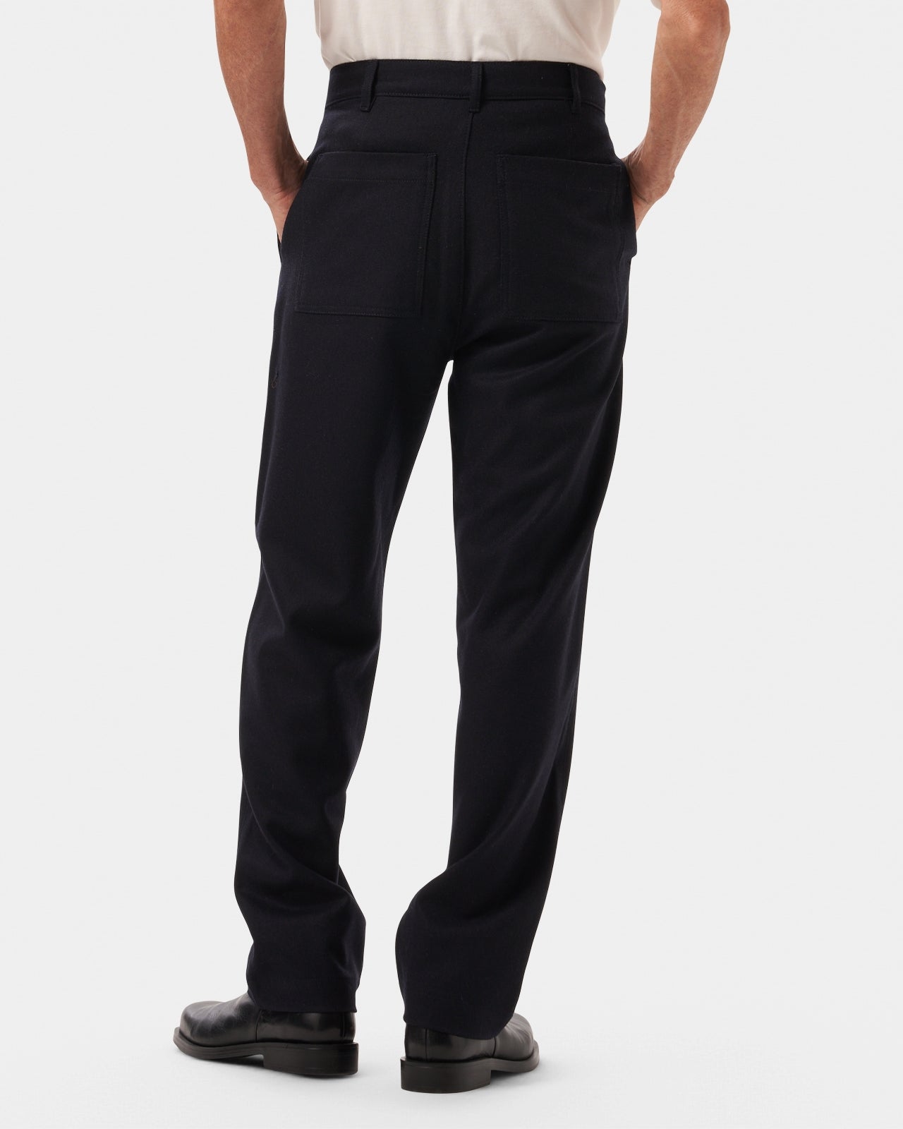 LAFAURIE MARCEL Flanelle pantalon navy laine vierge