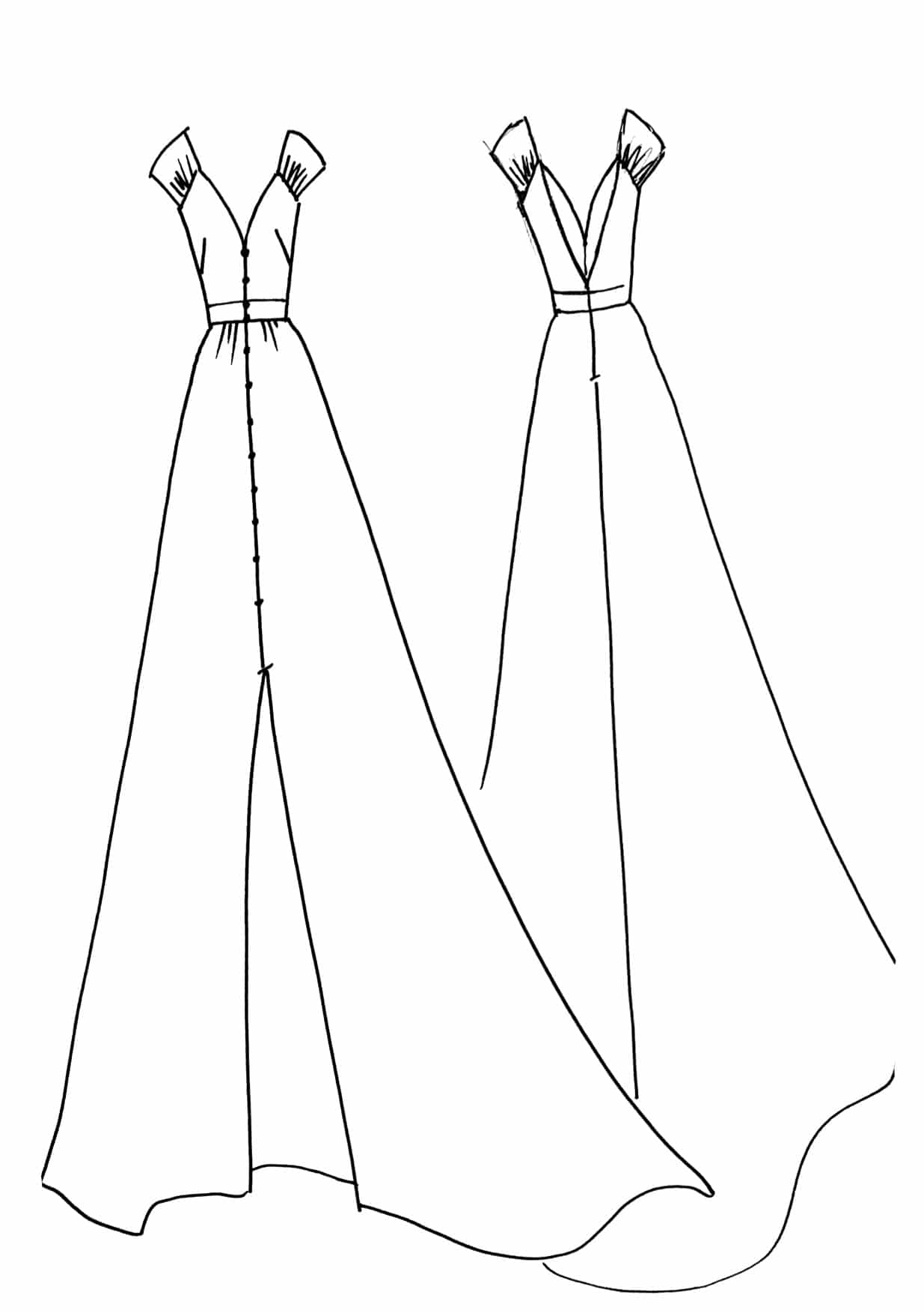 Maison Floret Charles robe crêpe décolleté cœur fendue