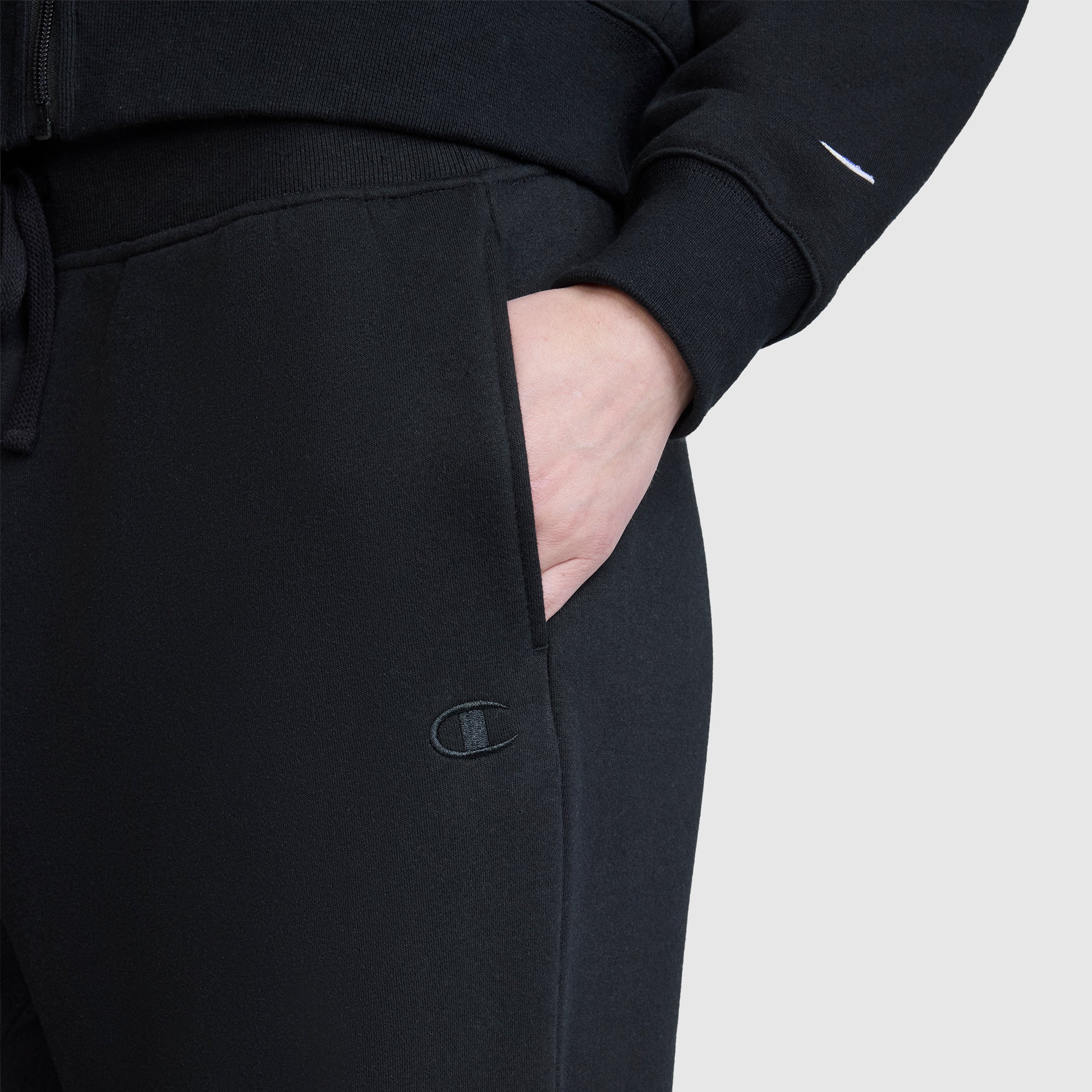 Champion Wide Leg Fleece pantalon jogging noir molleton coton