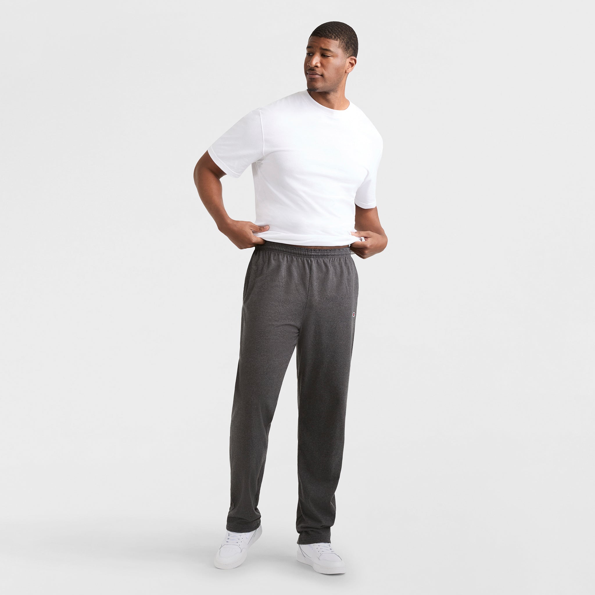 Champion Pants Pantalon Lounge Gris Chiné Coton Big Tall