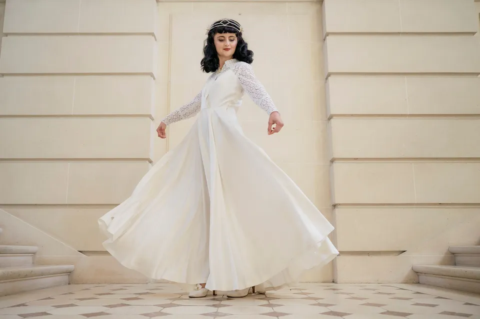 Solène Gisèle La mariée robe Nicole satin ivoire 36