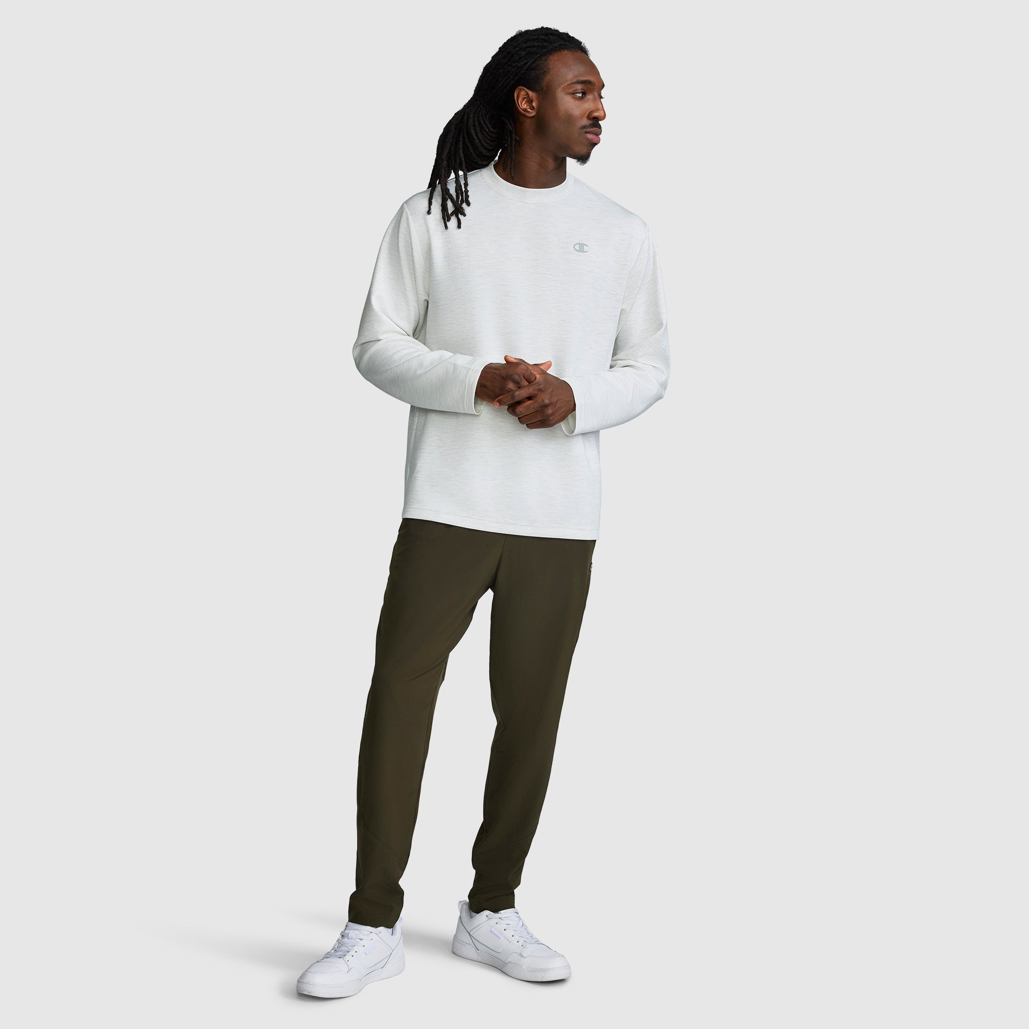Champion Sport Sweat Homme Gris Platinum Silver Heather
