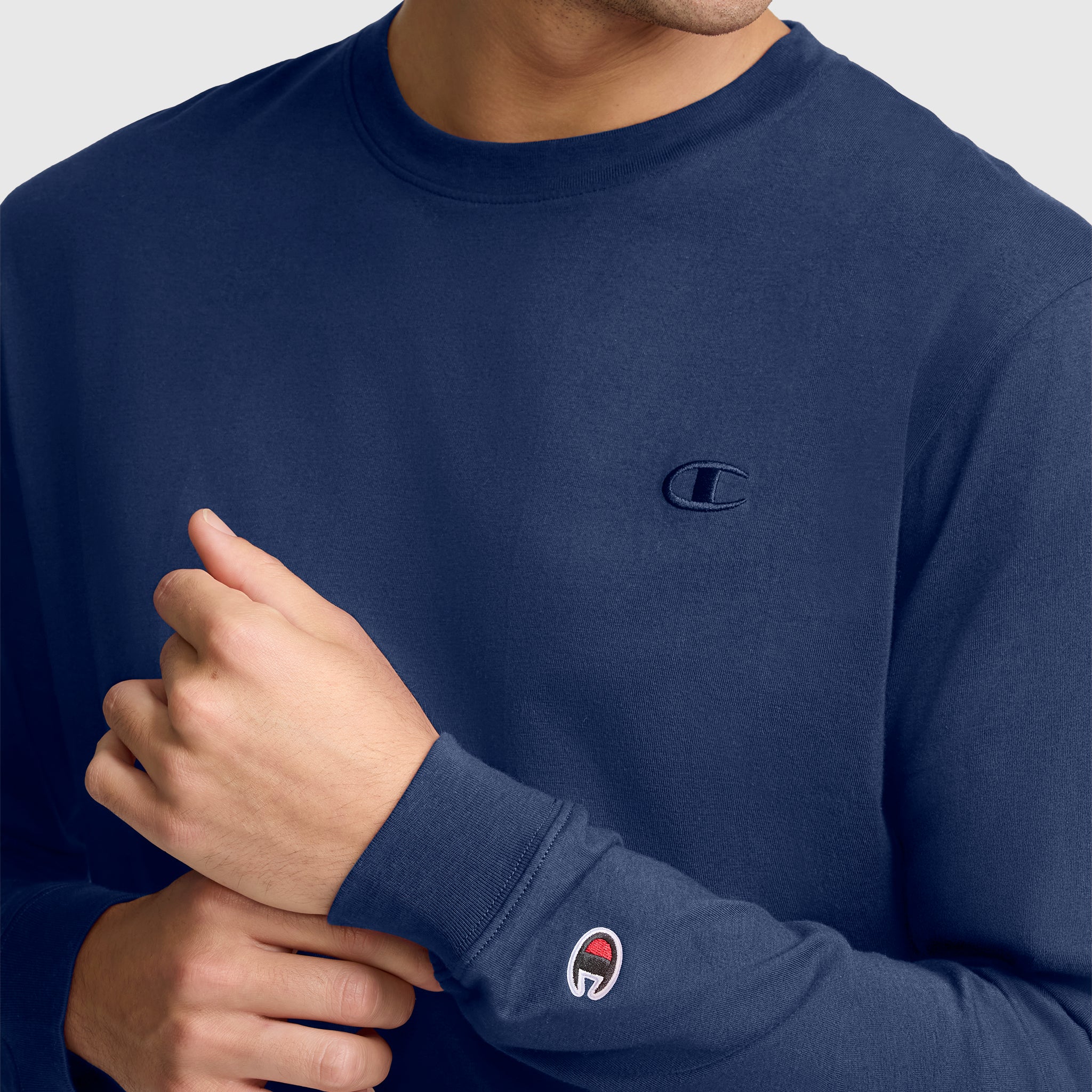 Champion Classic C Logo t-shirt manches longues bleu estate homme
