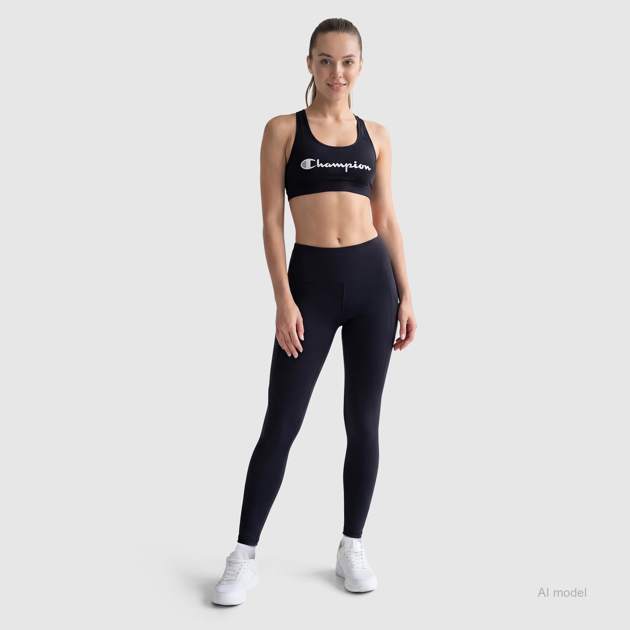 Champion Leggings C Logo legging noir stretch poches