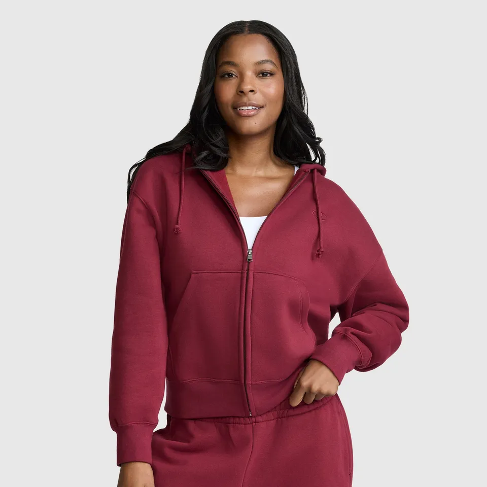 Champion Powerblend sweat zippé à capuche Cabernet femme molleton