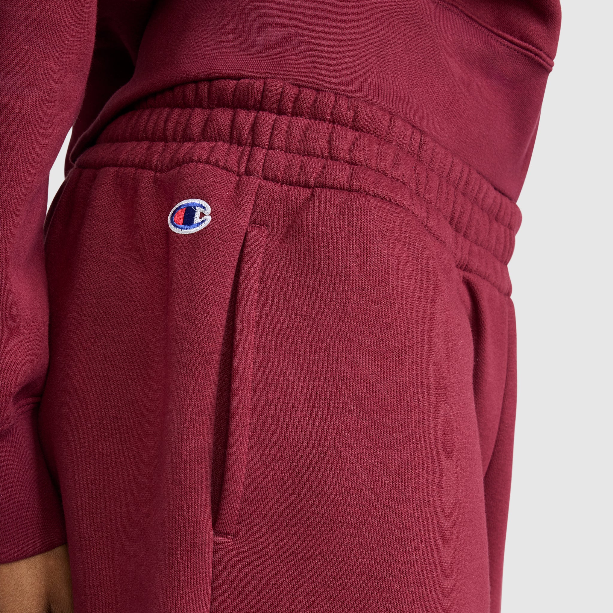Champion Powerblend Oversized Sweatpants C Logo jogging femme Bordeaux