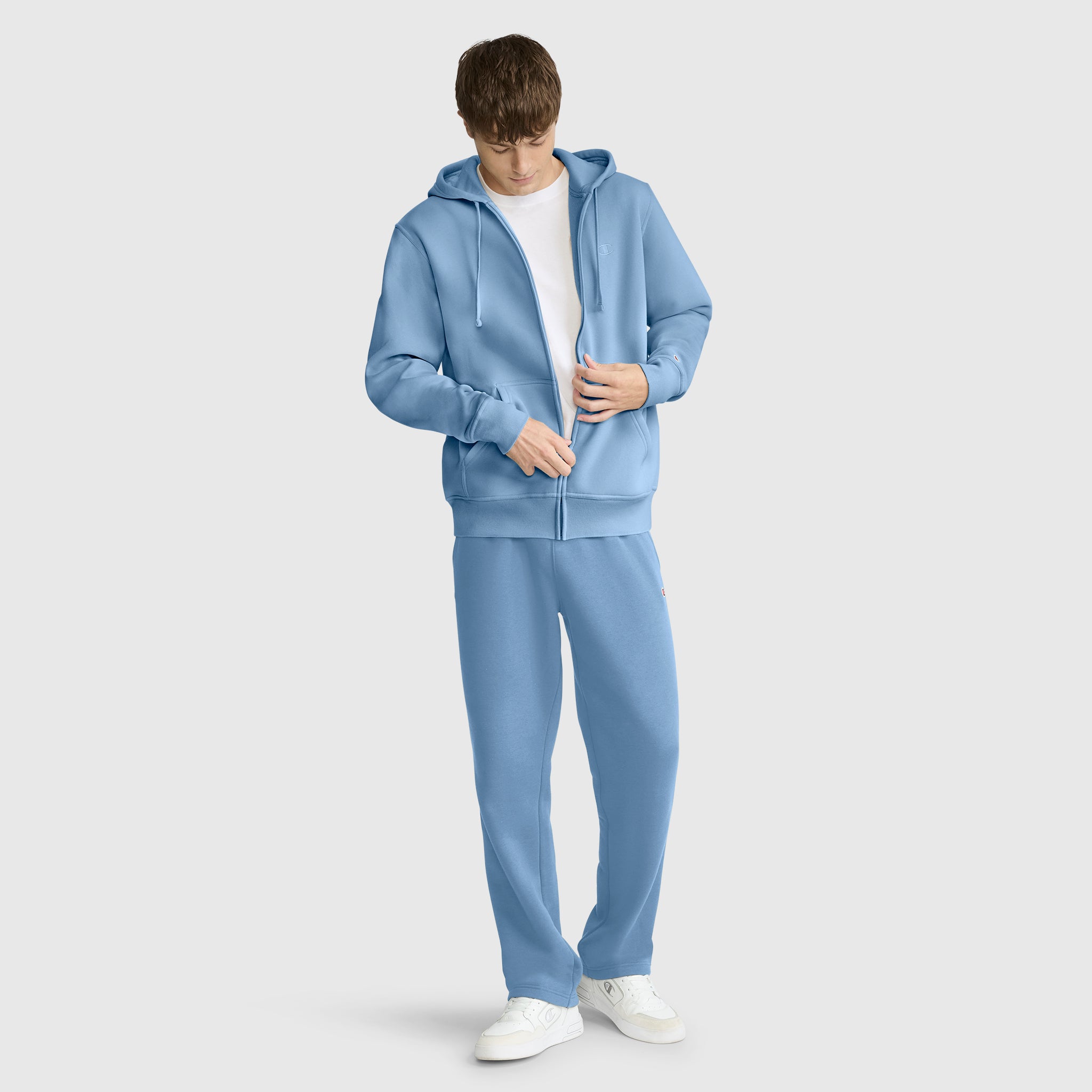 Champion Powerblend Full-Zip Hoodie sweat Riviera gratté