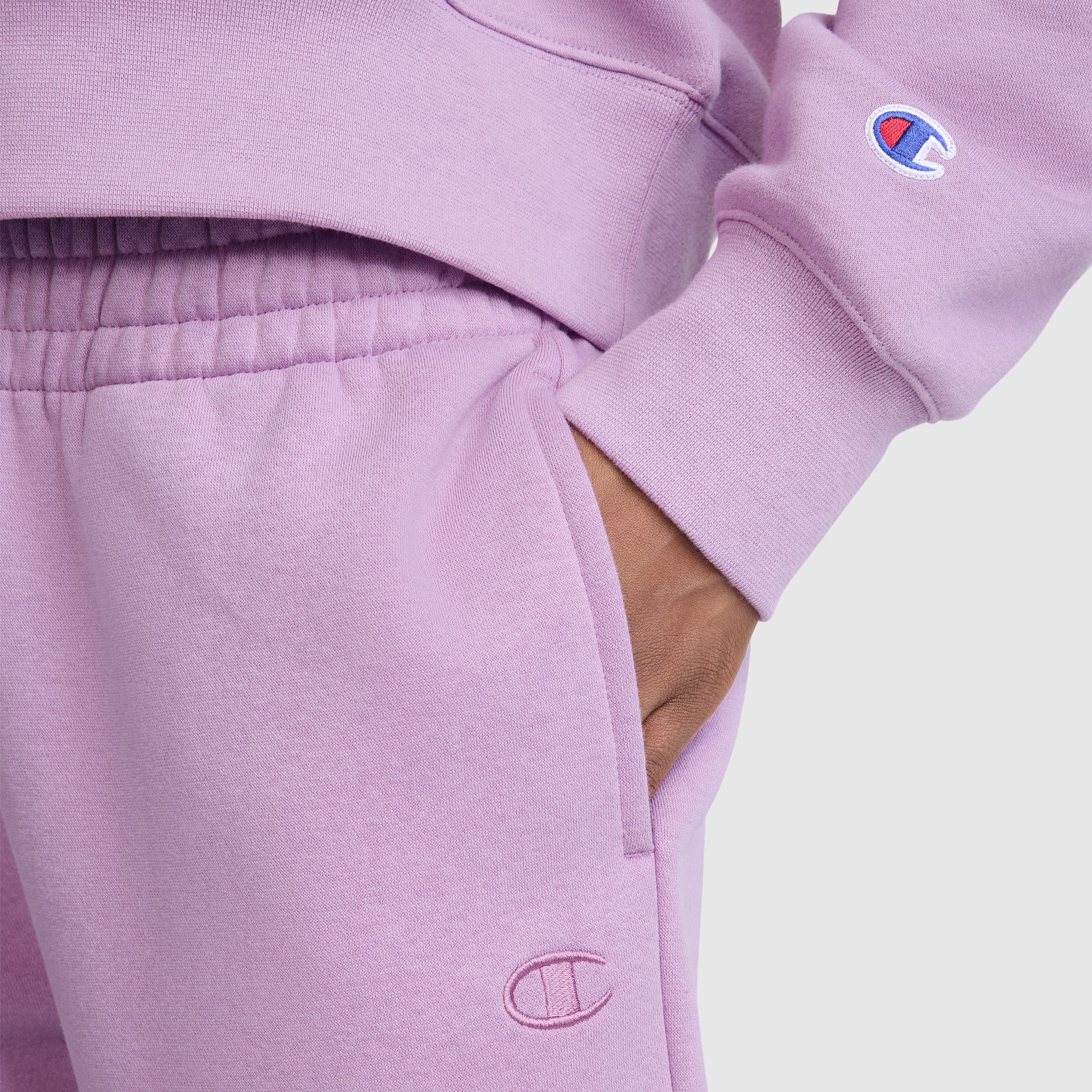 Champion Powerblend Oversized Sweatpants C Logo jogging femme Violet