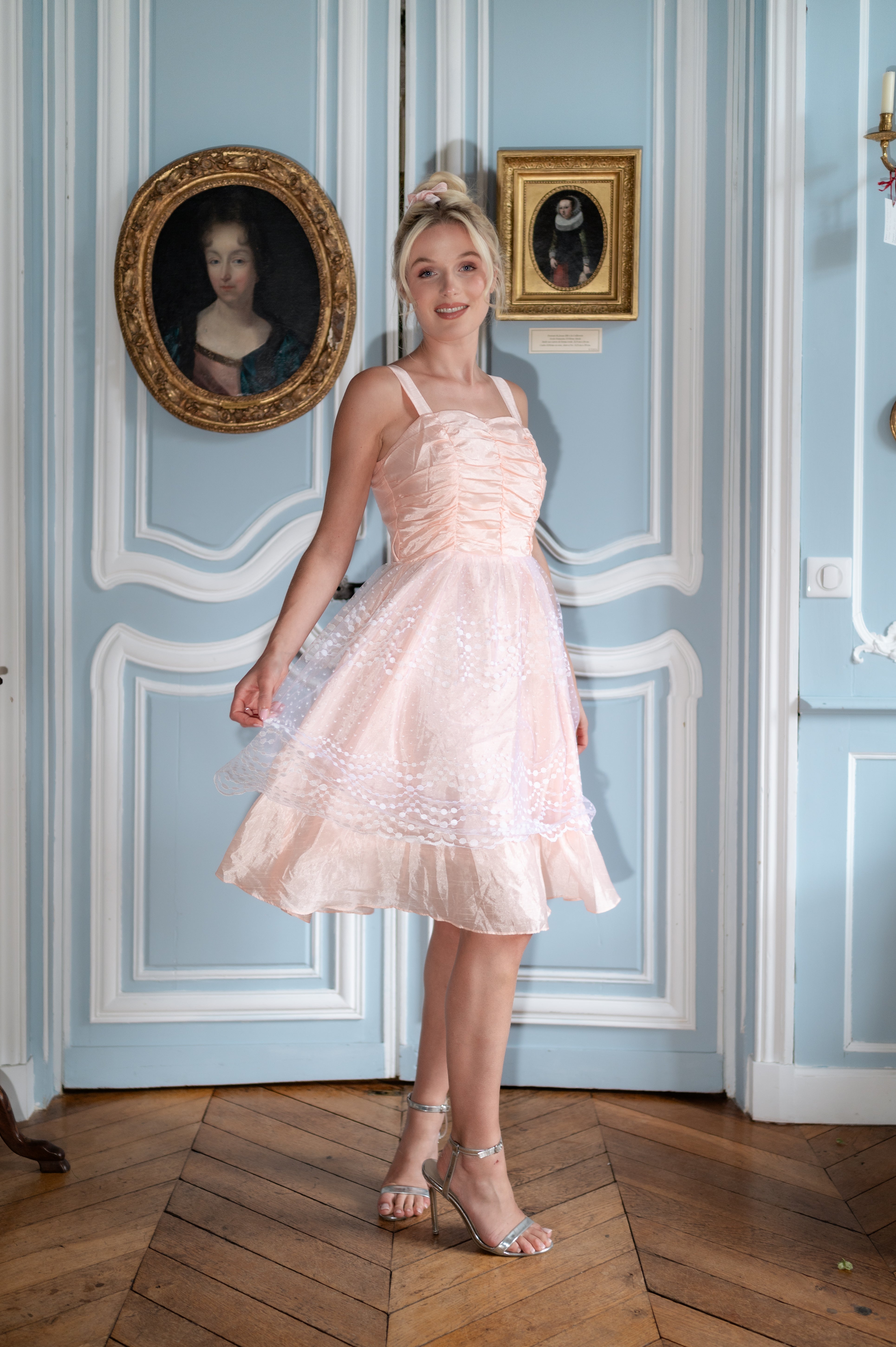 Solène Gisèle La mariée Victoire robe cocktail rose clair 36/38