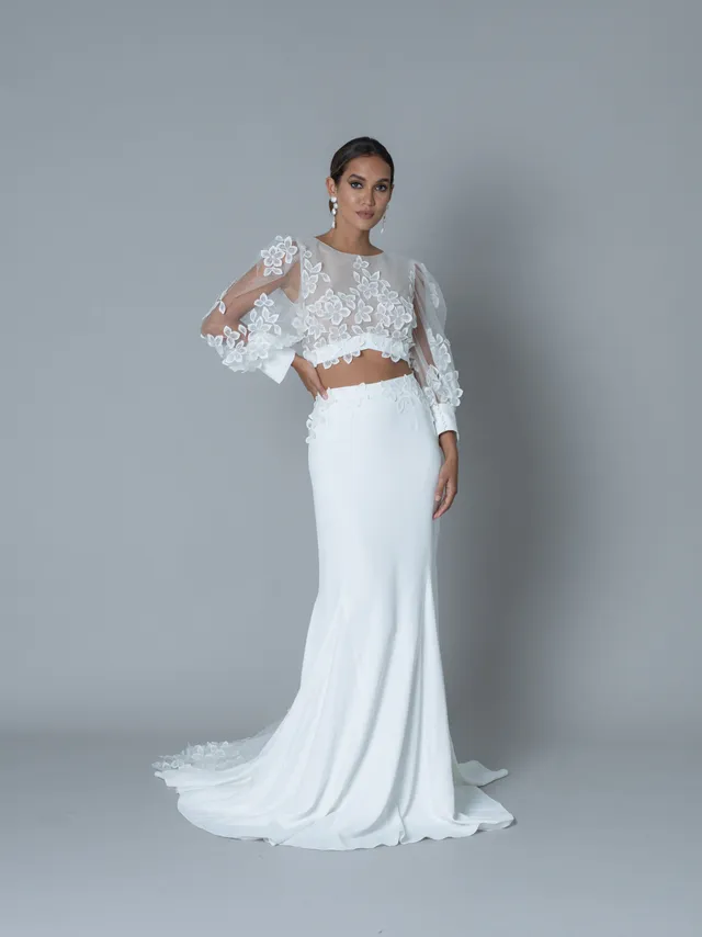 Rime Arodaky Bridal Amber Beverly robe de mariée crêpe