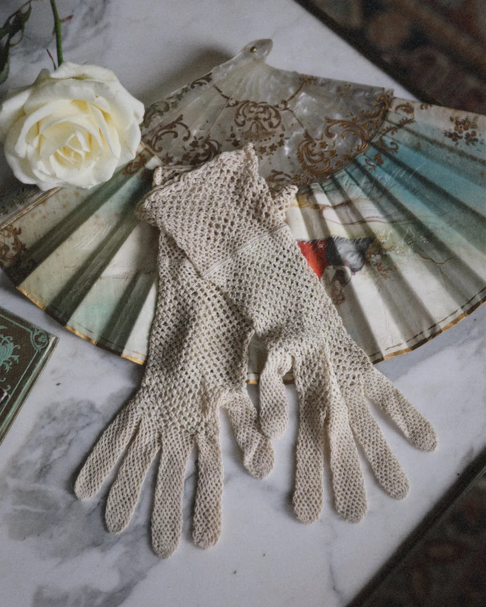 Solène Gisèle Les gants gants crochet ajourés montants