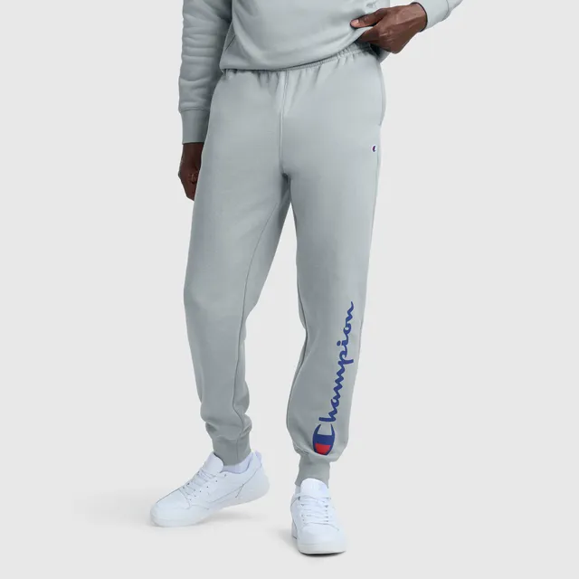 Champion Powerblend Script Logo jogging homme gris coton