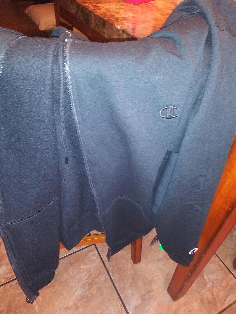 Champion Powerblend Full-Zip Hoodie sweat noir grande taille