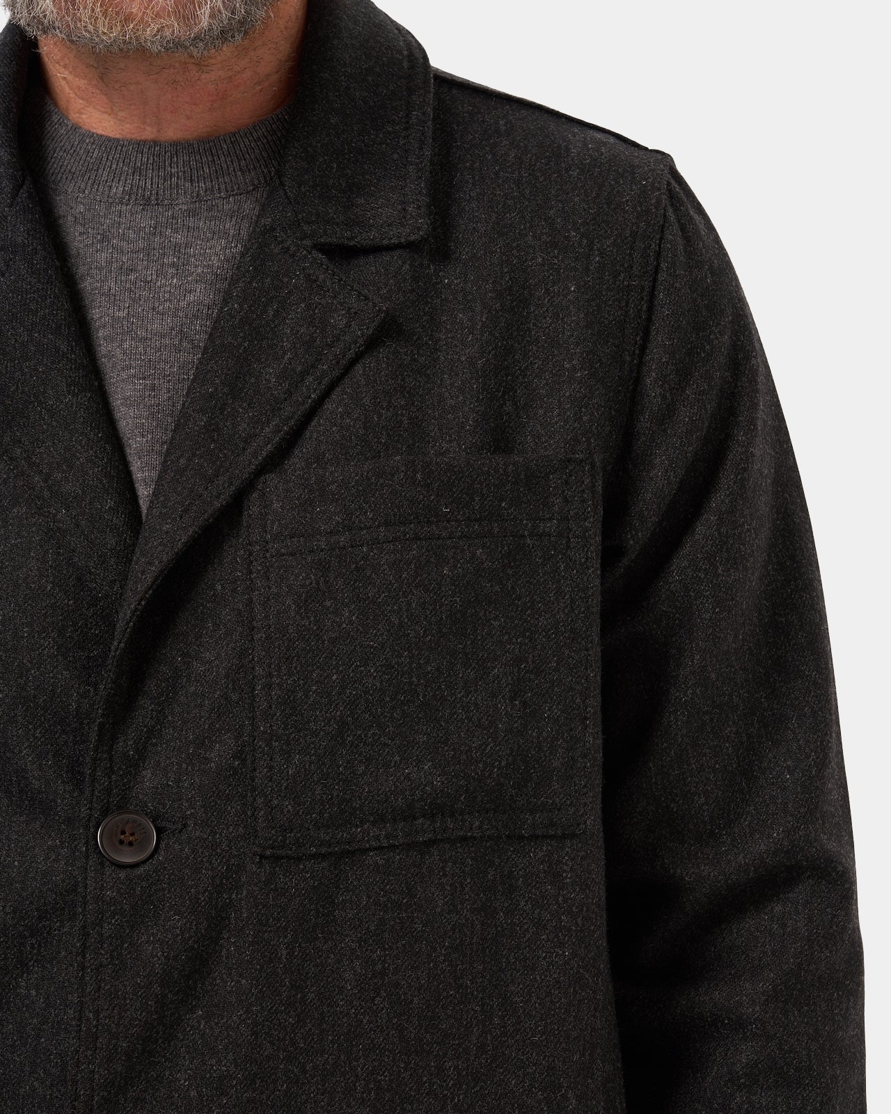 LAFAURIE ANDREU Flanelle veste gris anthracite laine