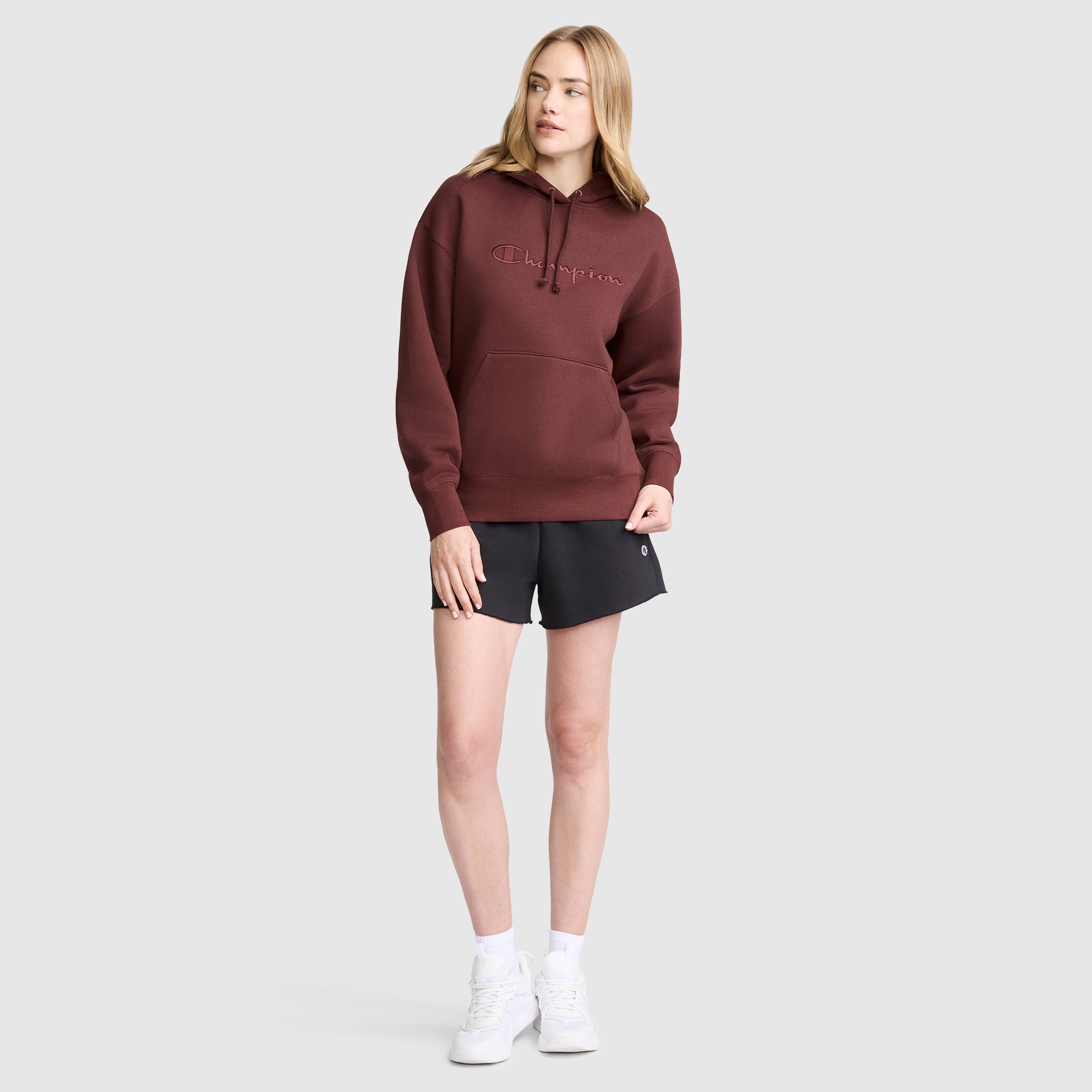 Champion Powerblend Tonal Script Freshman hoodie marron