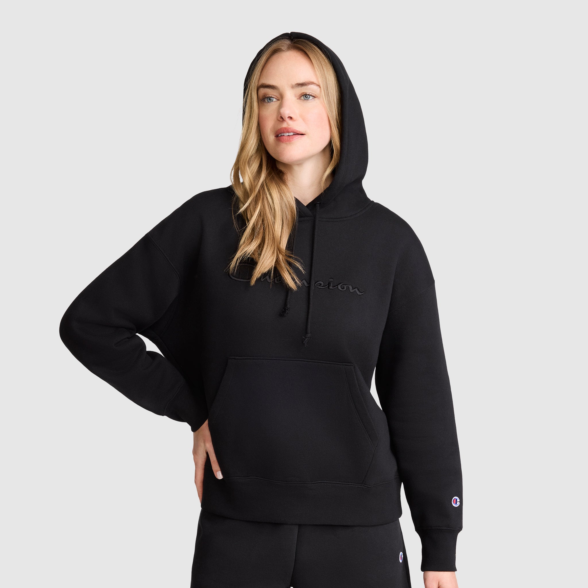 Champion Powerblend Freshman hoodie femme noir molleton