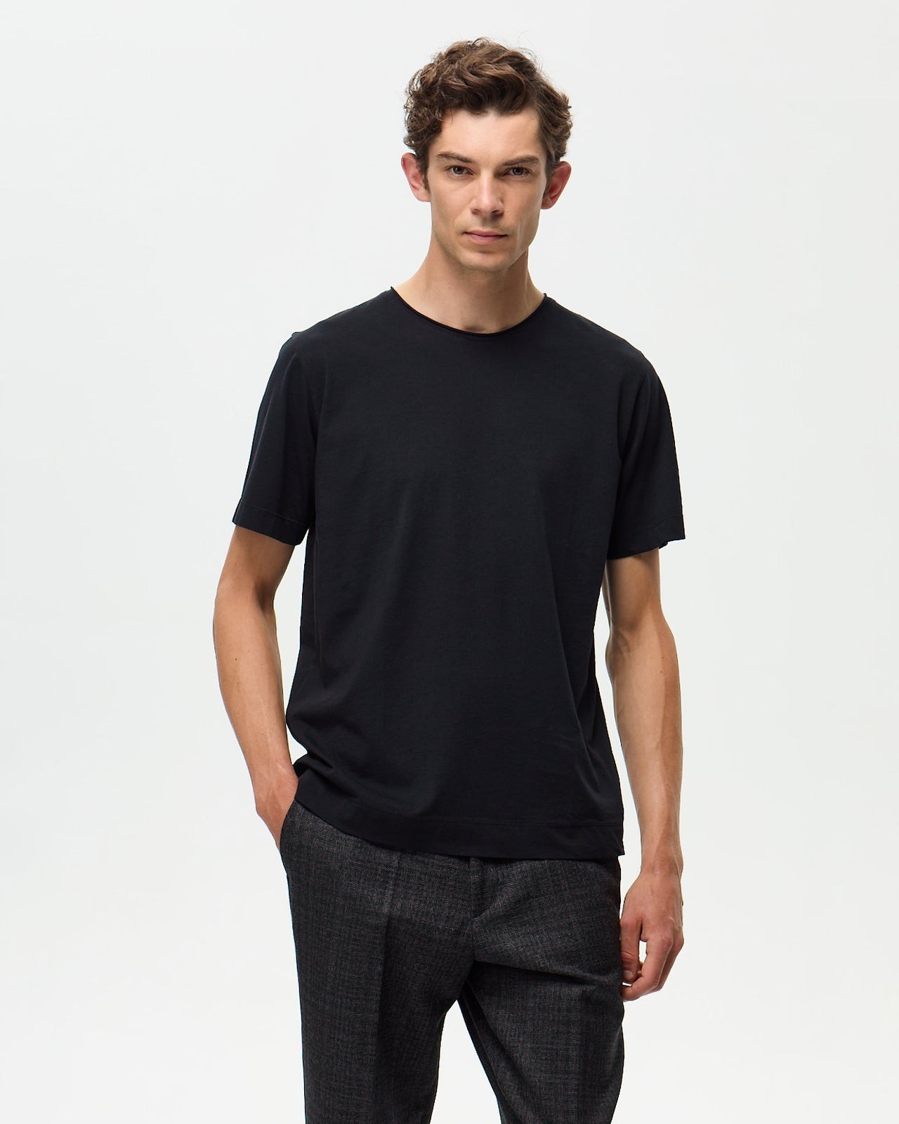 Lafaurie Basile T-shirt Noir Voile Coton Coupe Droite