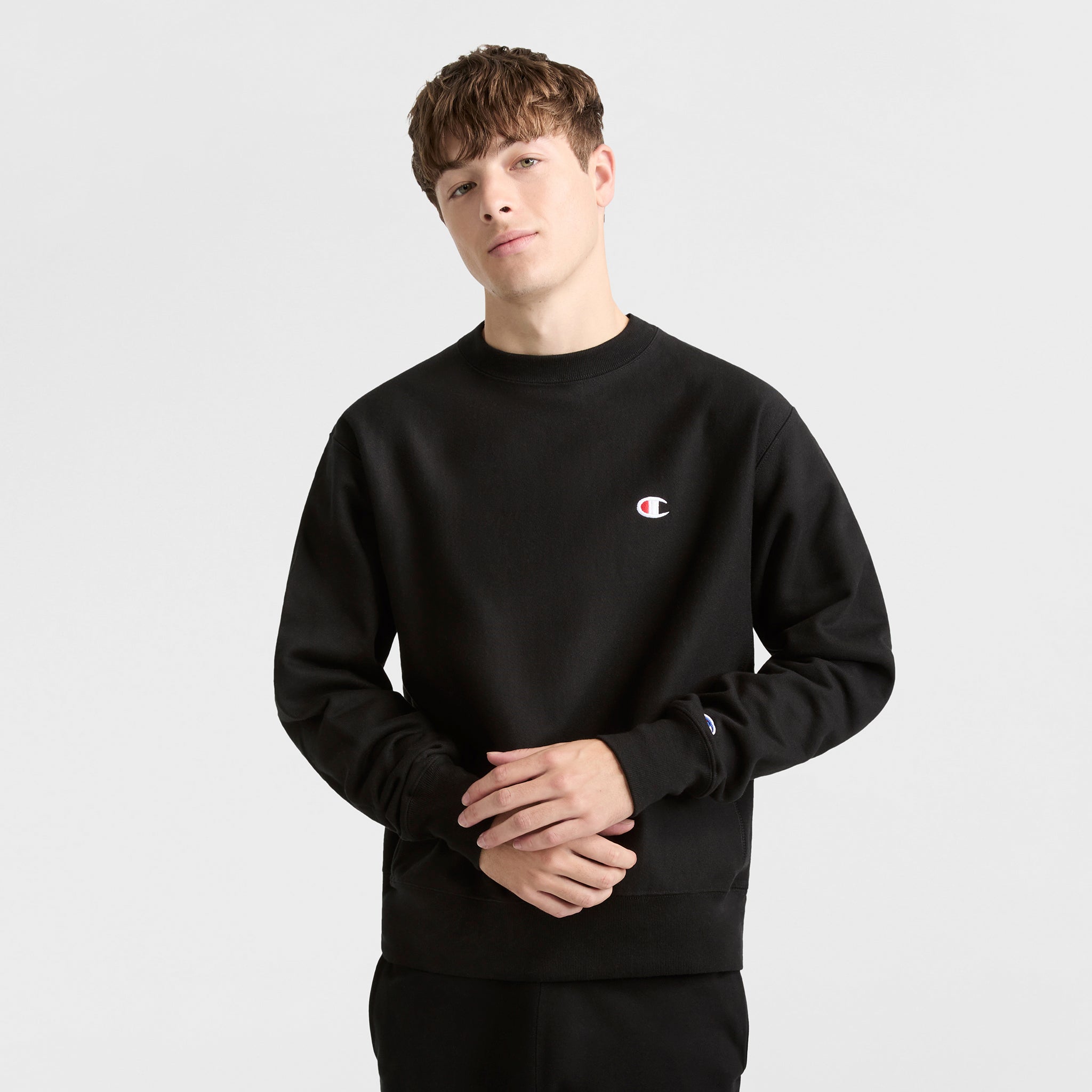 Champion Reverse Weave sweat homme noir C Logo molleton coupe ample