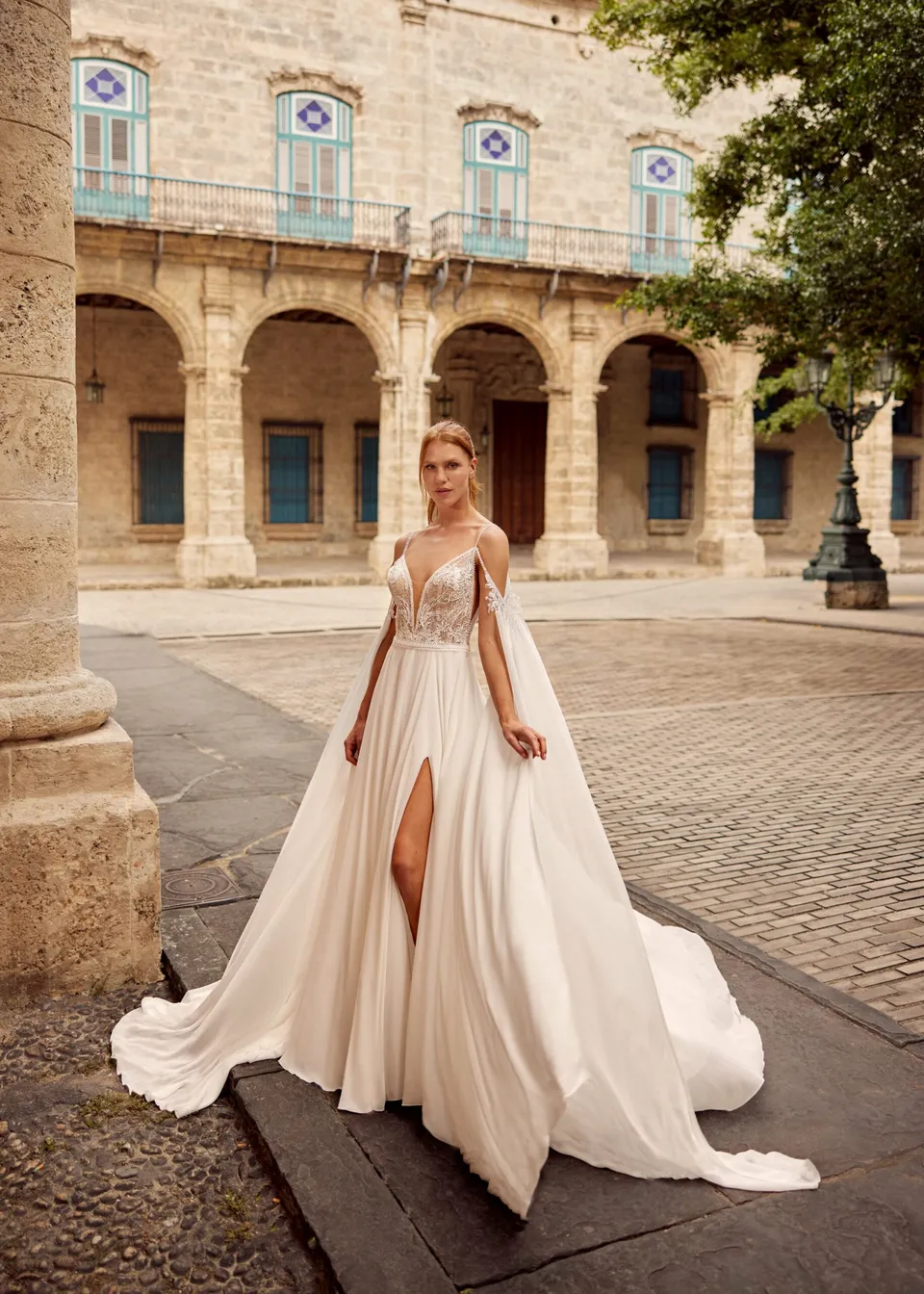 Hervé Paris Libre Lumen robe de mariée satin