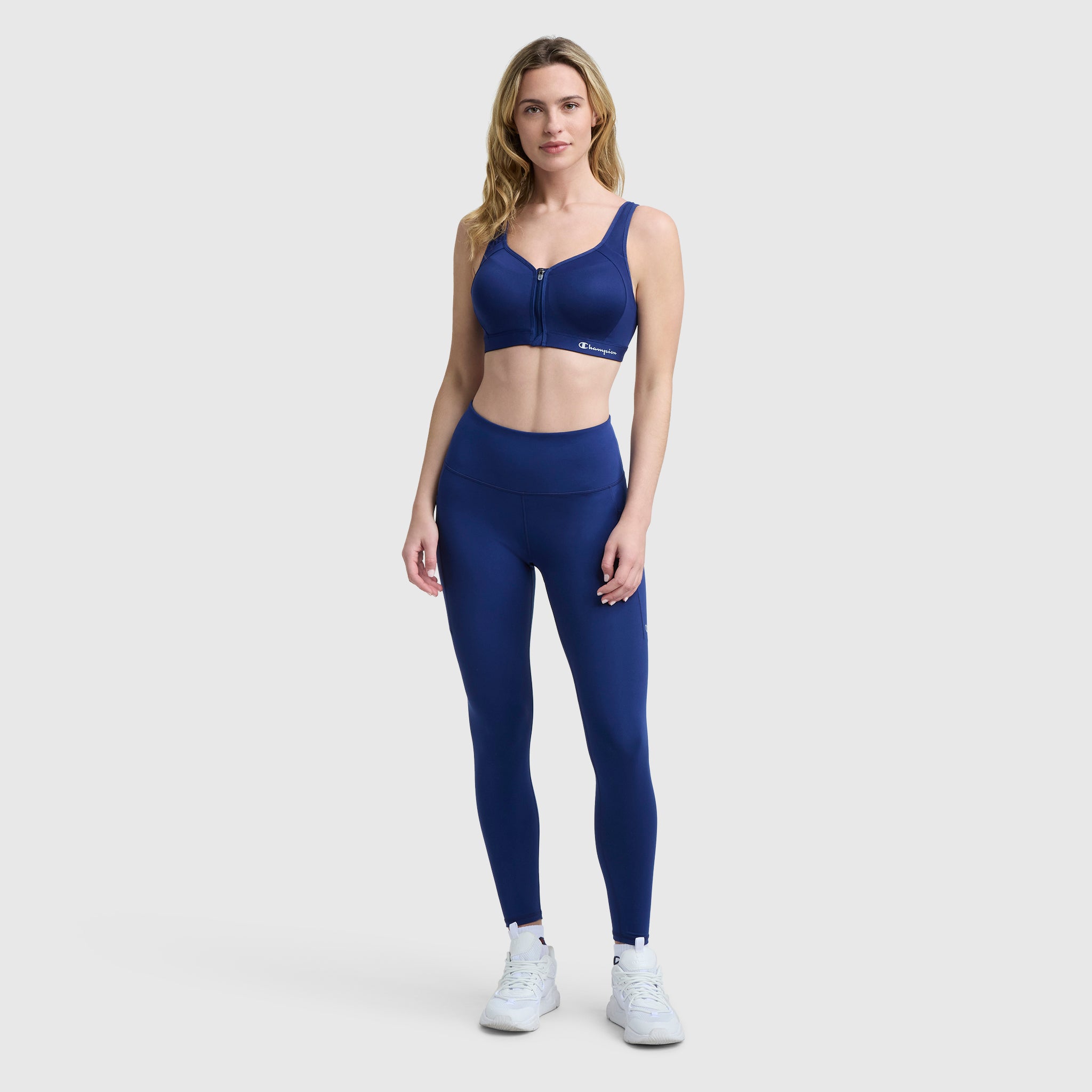 Champion Motion Control Zip Brassière Sport Blue Depths Maintien Fort