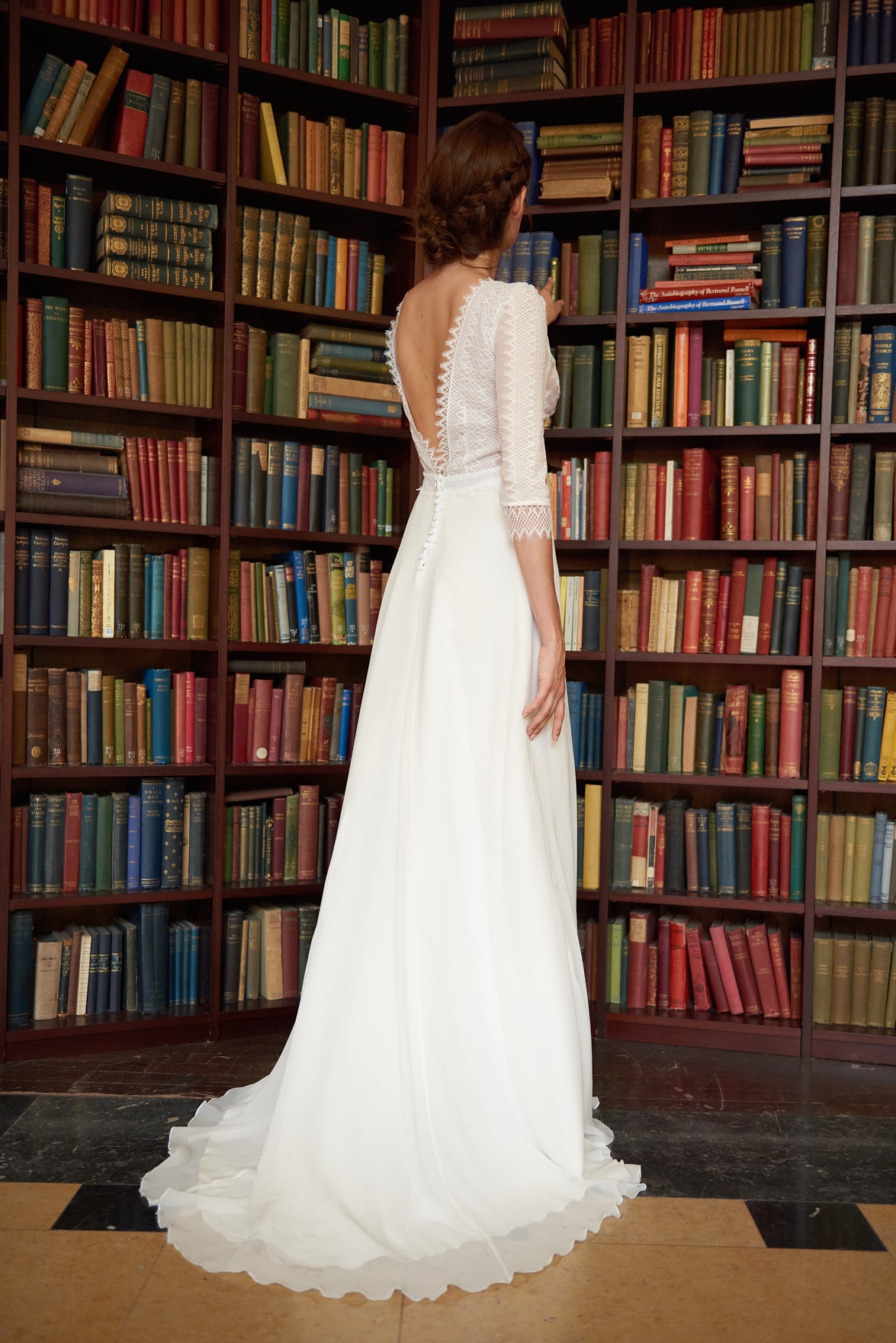 Maison Floret Sur-mesure César robe crêpe soie dentelle