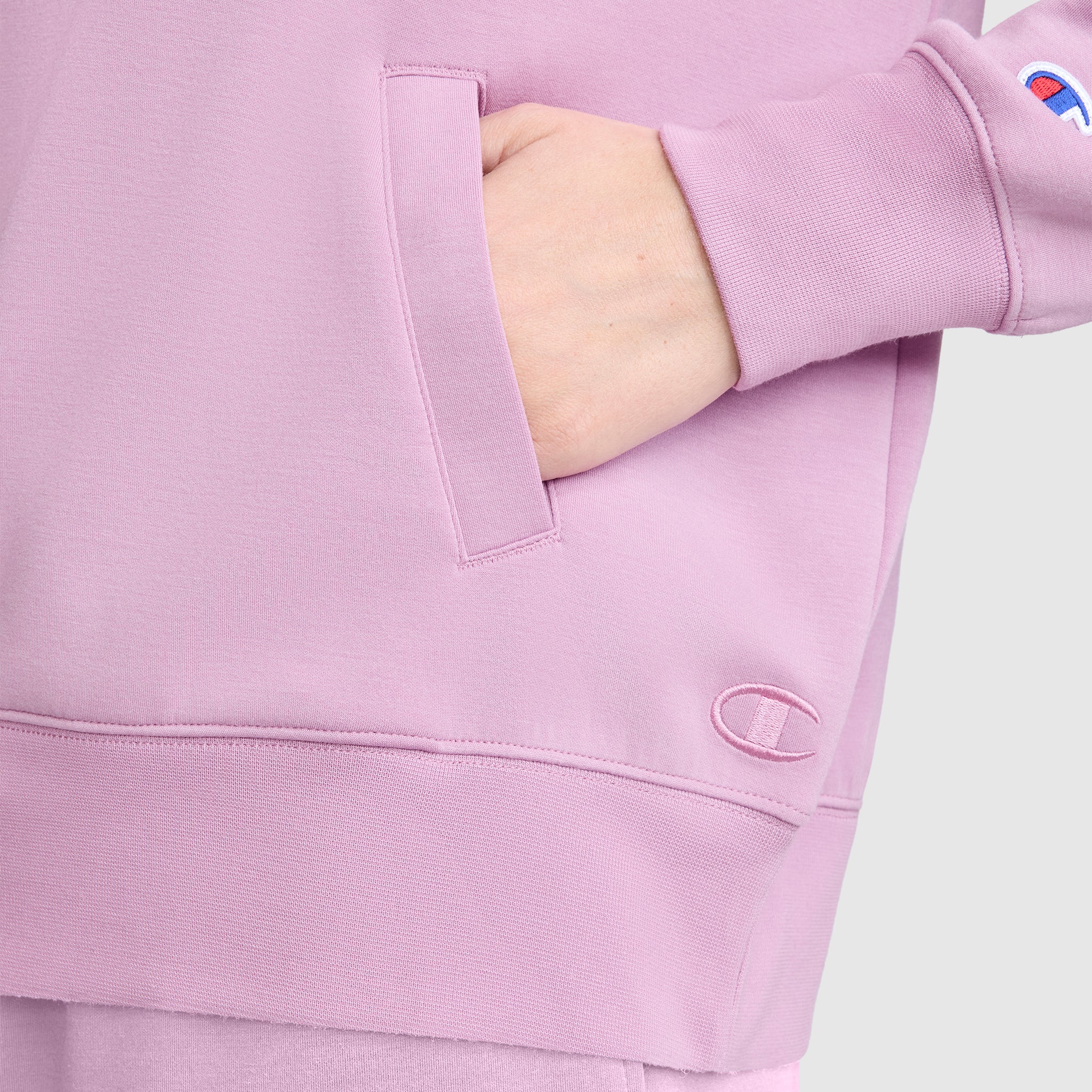 Champion Quarter-Zip Pull Femme Violet Stretch Poches