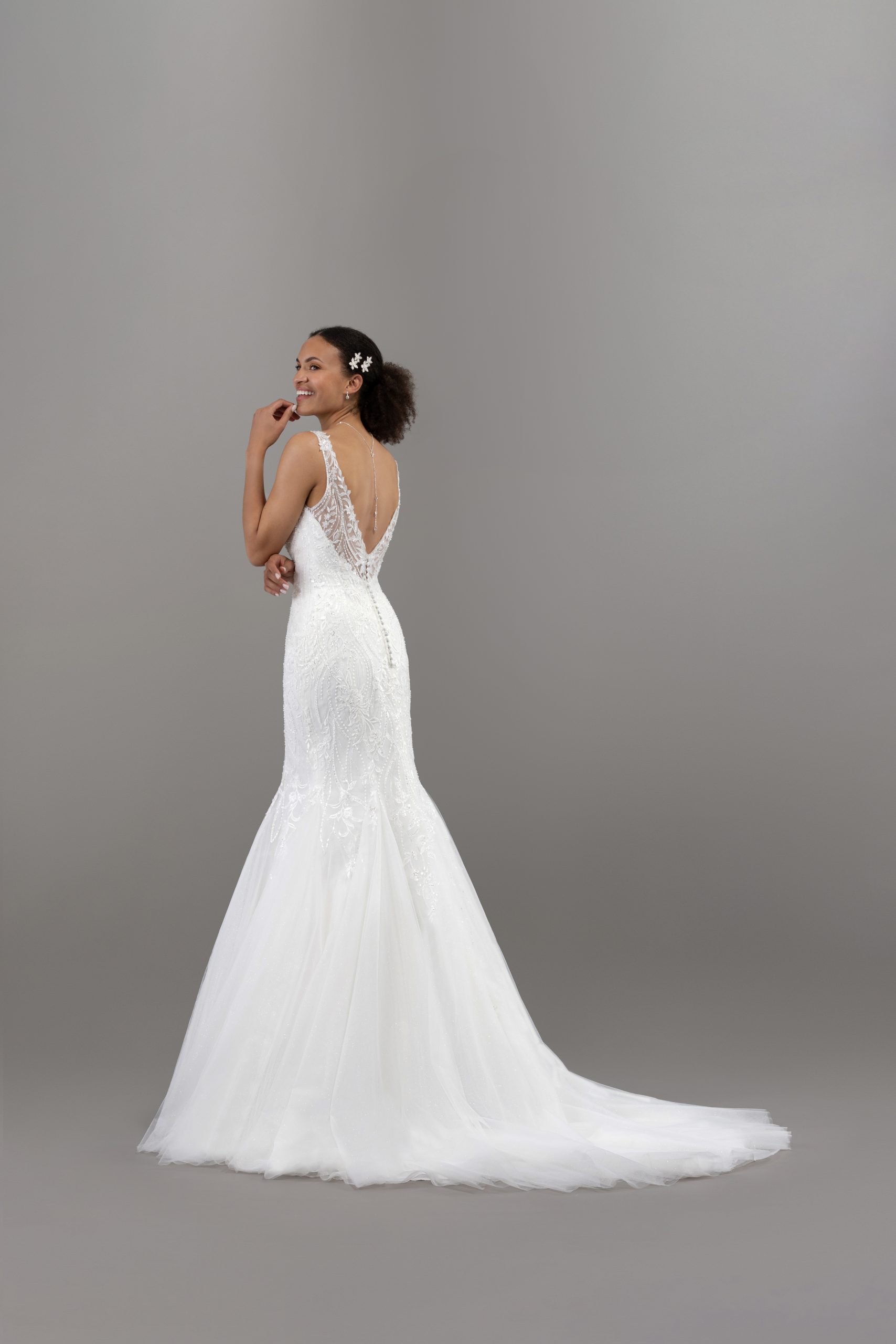 Le Jour de Notre Oui Fiesta robe de mariée satin évasée