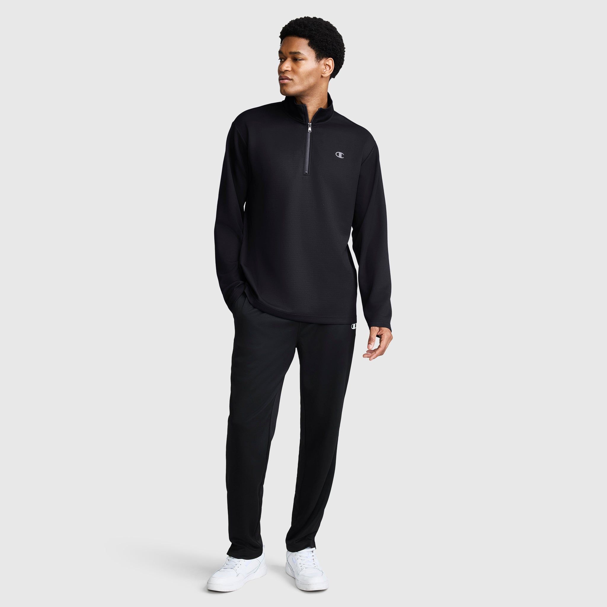 Champion Sport 1/4 Zip haut sport noir Black taille S-2XL