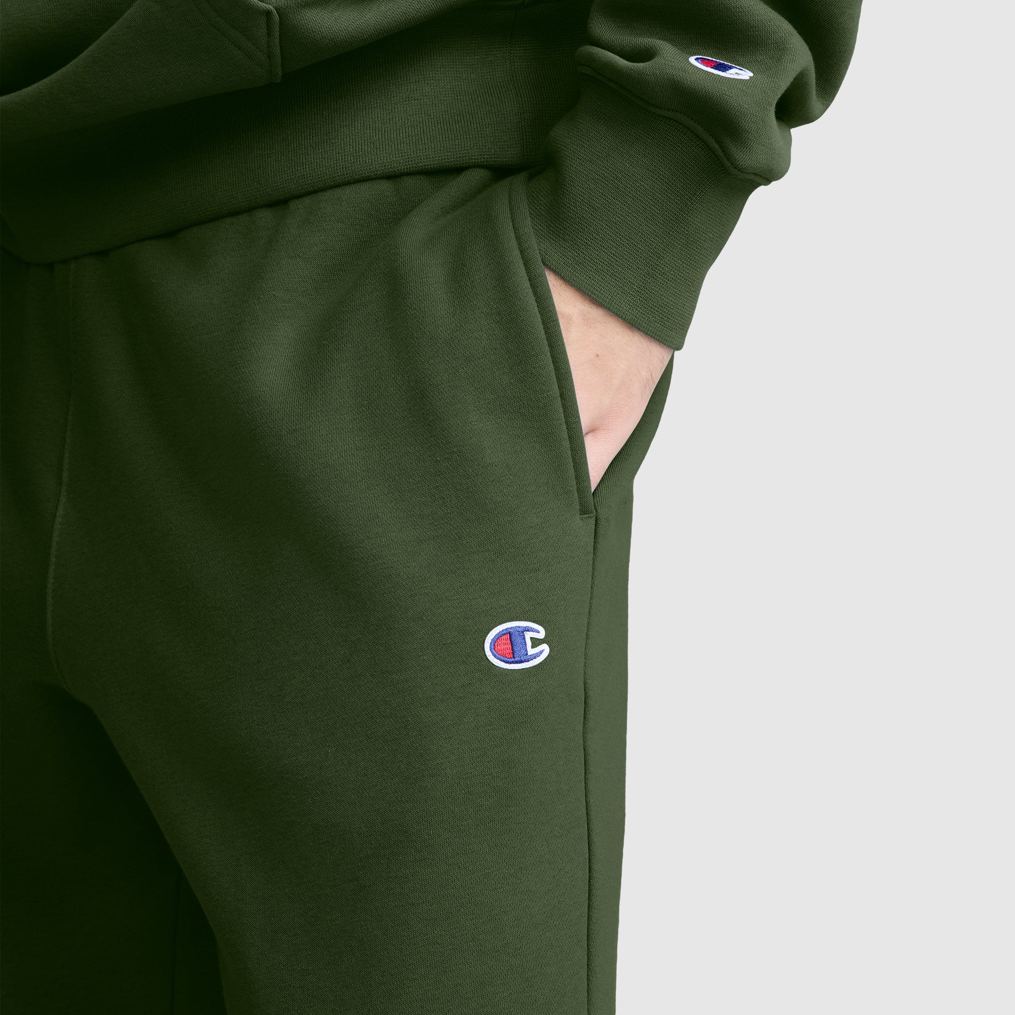 Champion Powerblend Joggers C Logo jogging femme vert coton