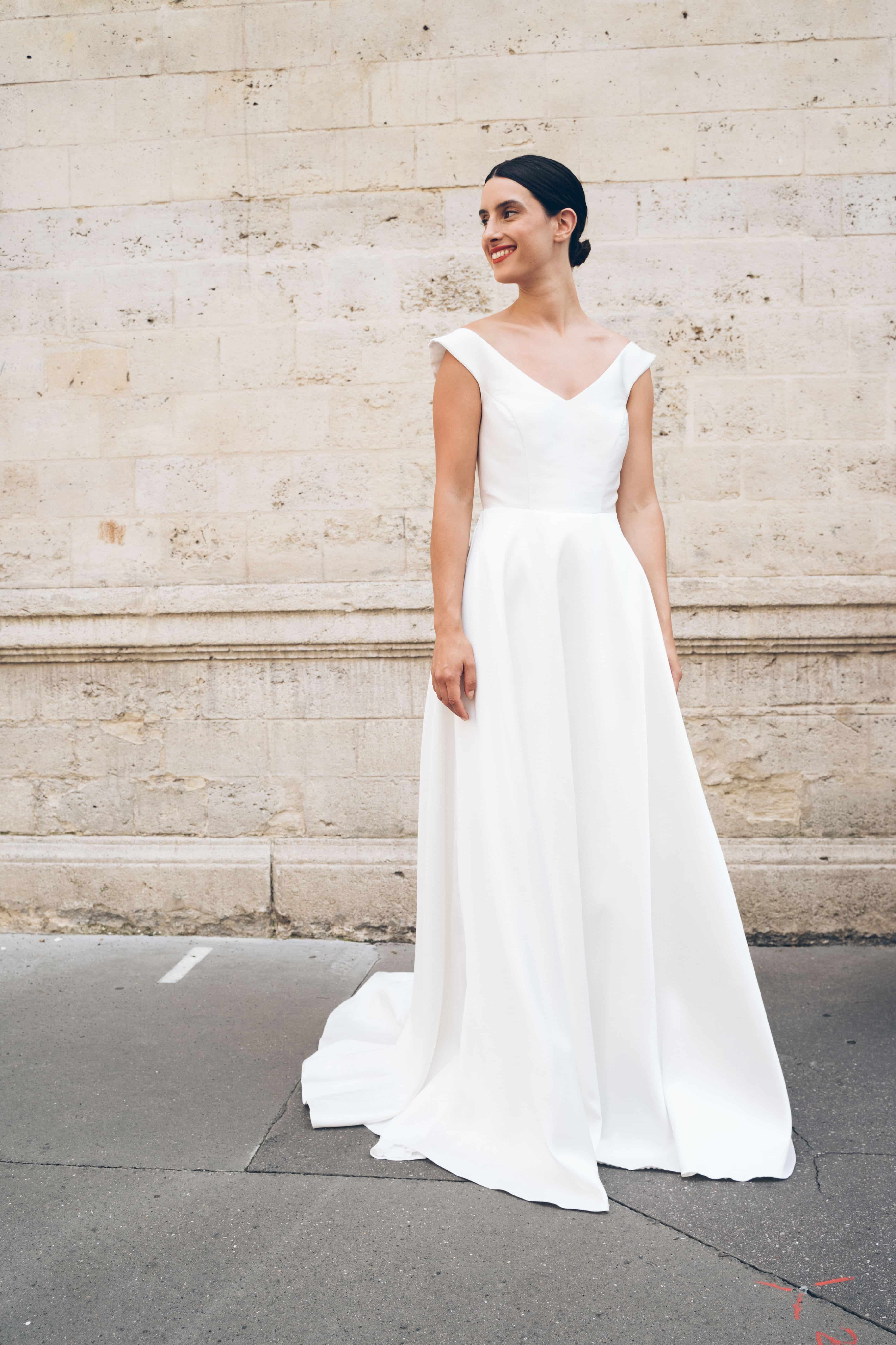 Maison Floret Sur-mesure Marceau robe mikado soie col V