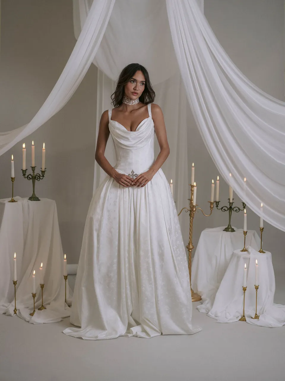 Rime Arodaky Bridal Roslyn Flowers robe de mariée satin