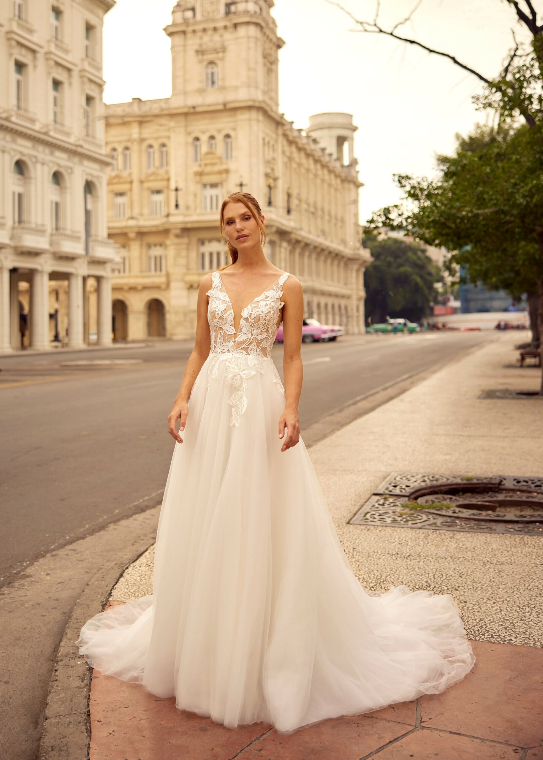 Hervé Paris Libre Lotus robe de mariée ivoire organza