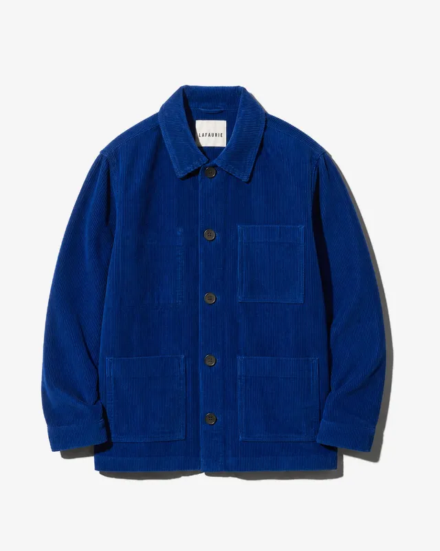 LAFAURIE ESTEVE Bleu Lazuli veste peintre velours coton