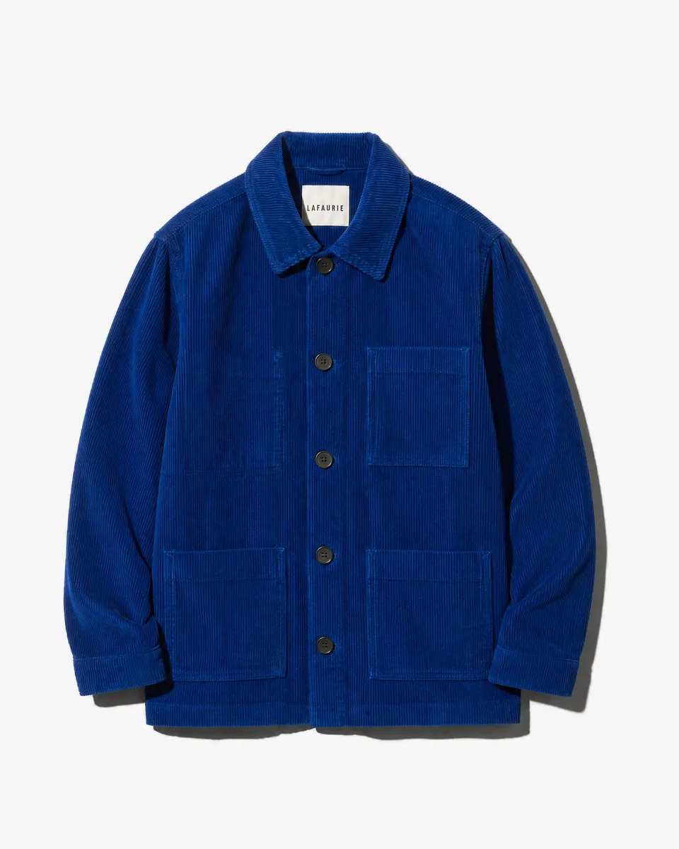 LAFAURIE ESTEVE Bleu Lazuli veste peintre velours coton