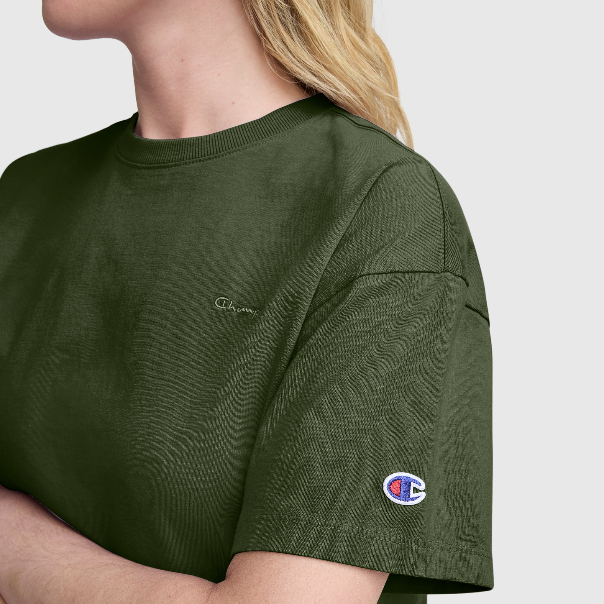 Champion Loose Fit T-shirt femme vert Chive coton ample