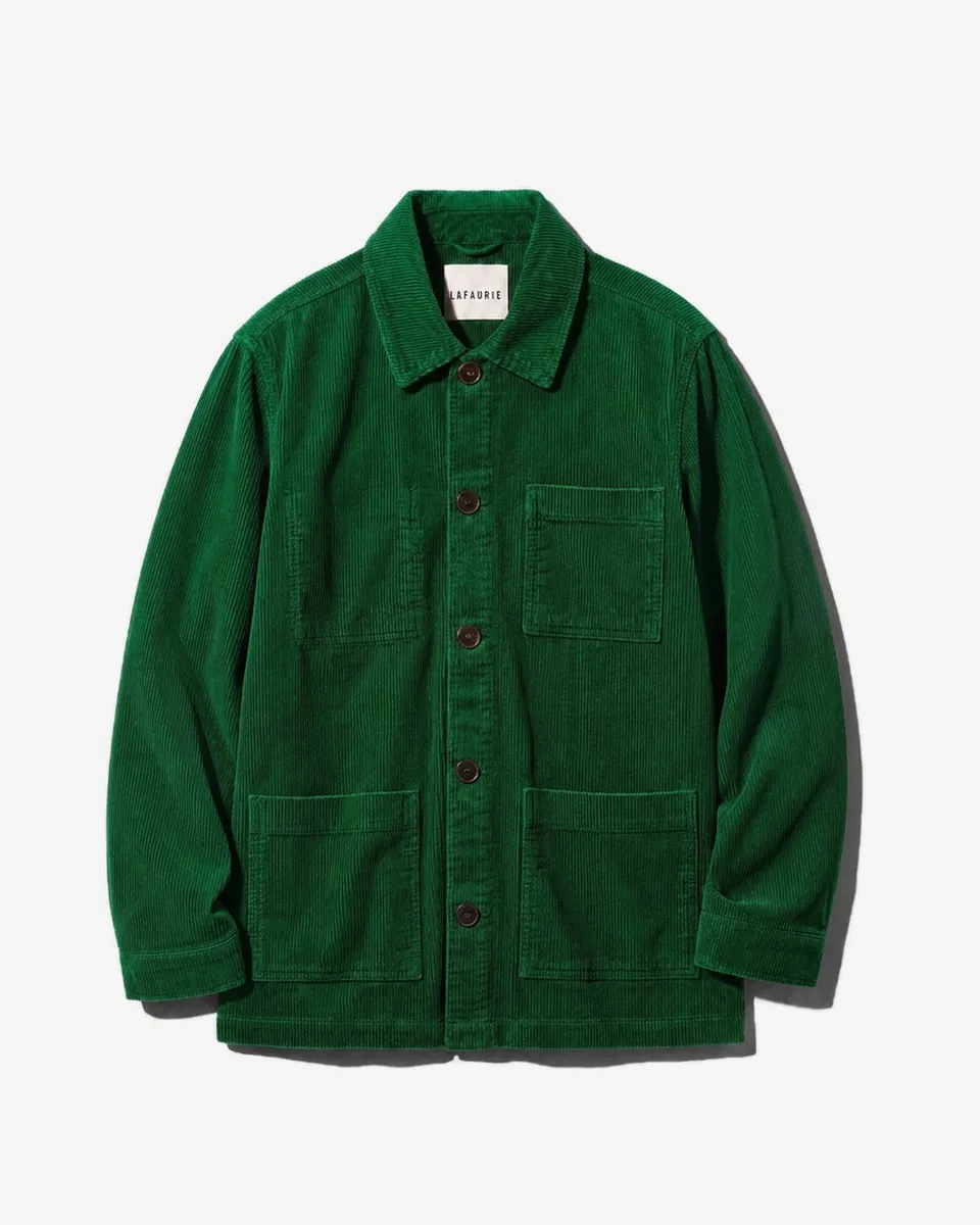 LAFAURIE Esteve veste de peintre velours vert mousse