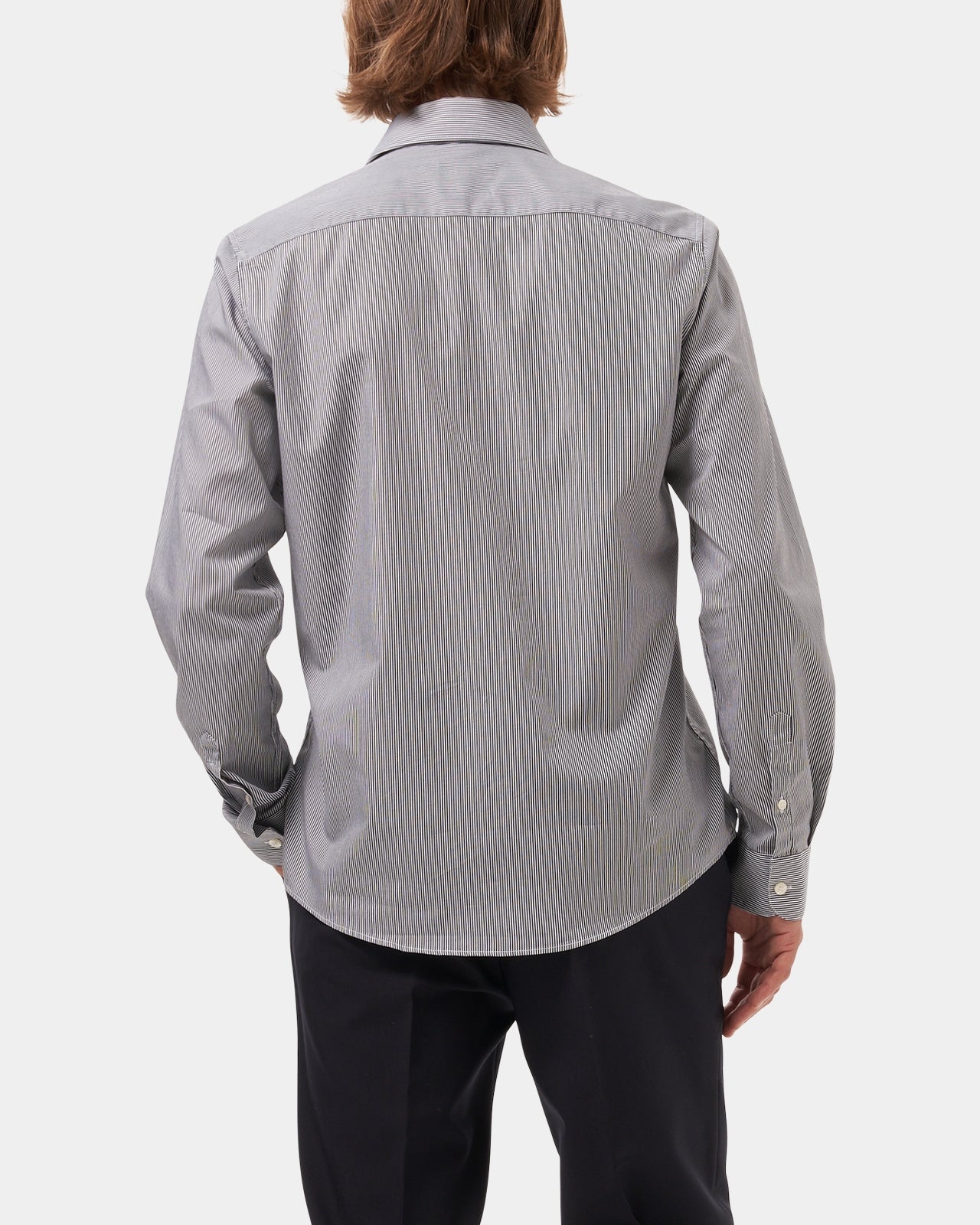 LAFAURIE CHOPIN Gris Blanc chemise rayée coton semi-ajustée