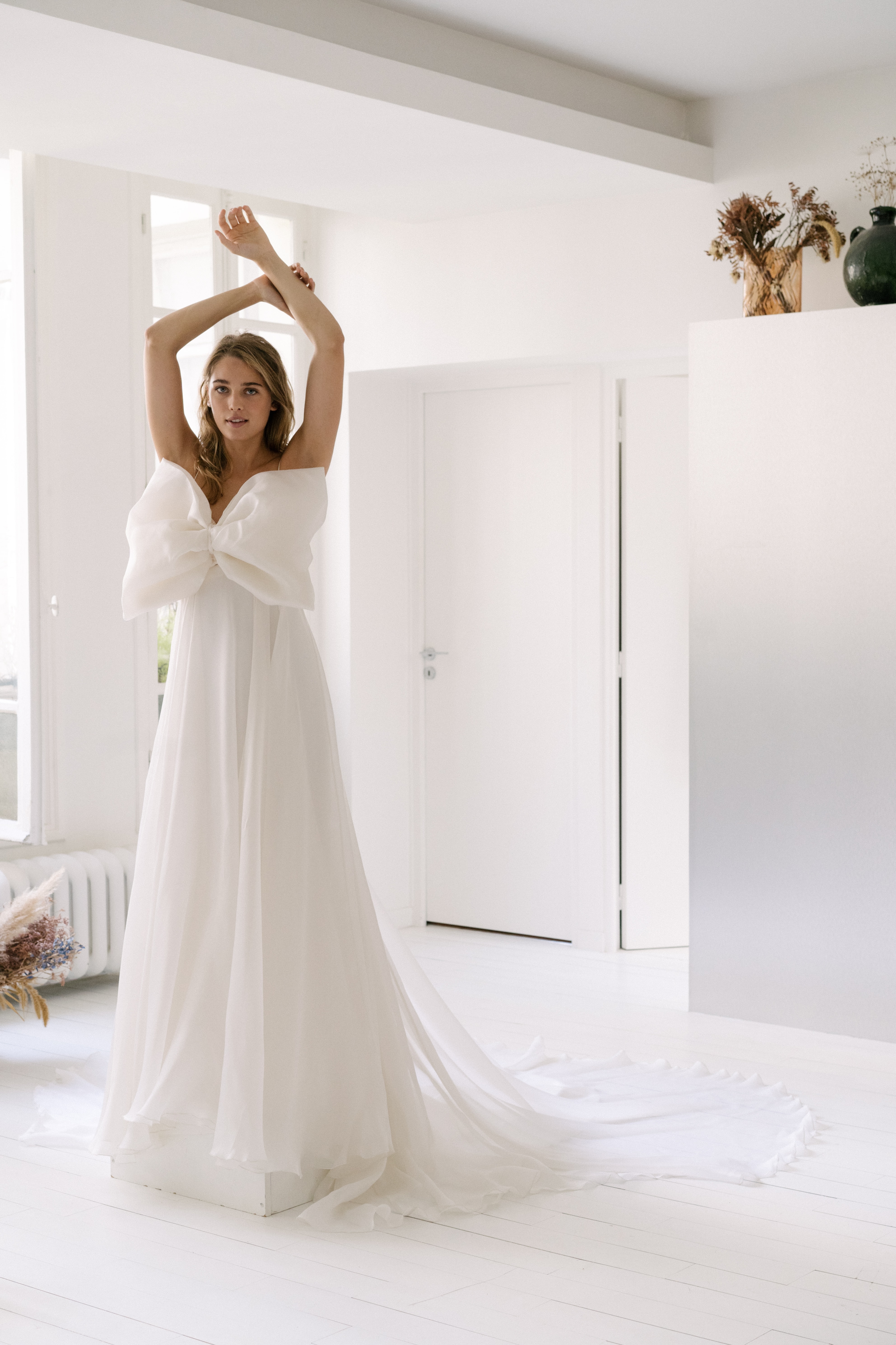 Maison Floret Sur-mesure Johan robe organza soie grand nœud