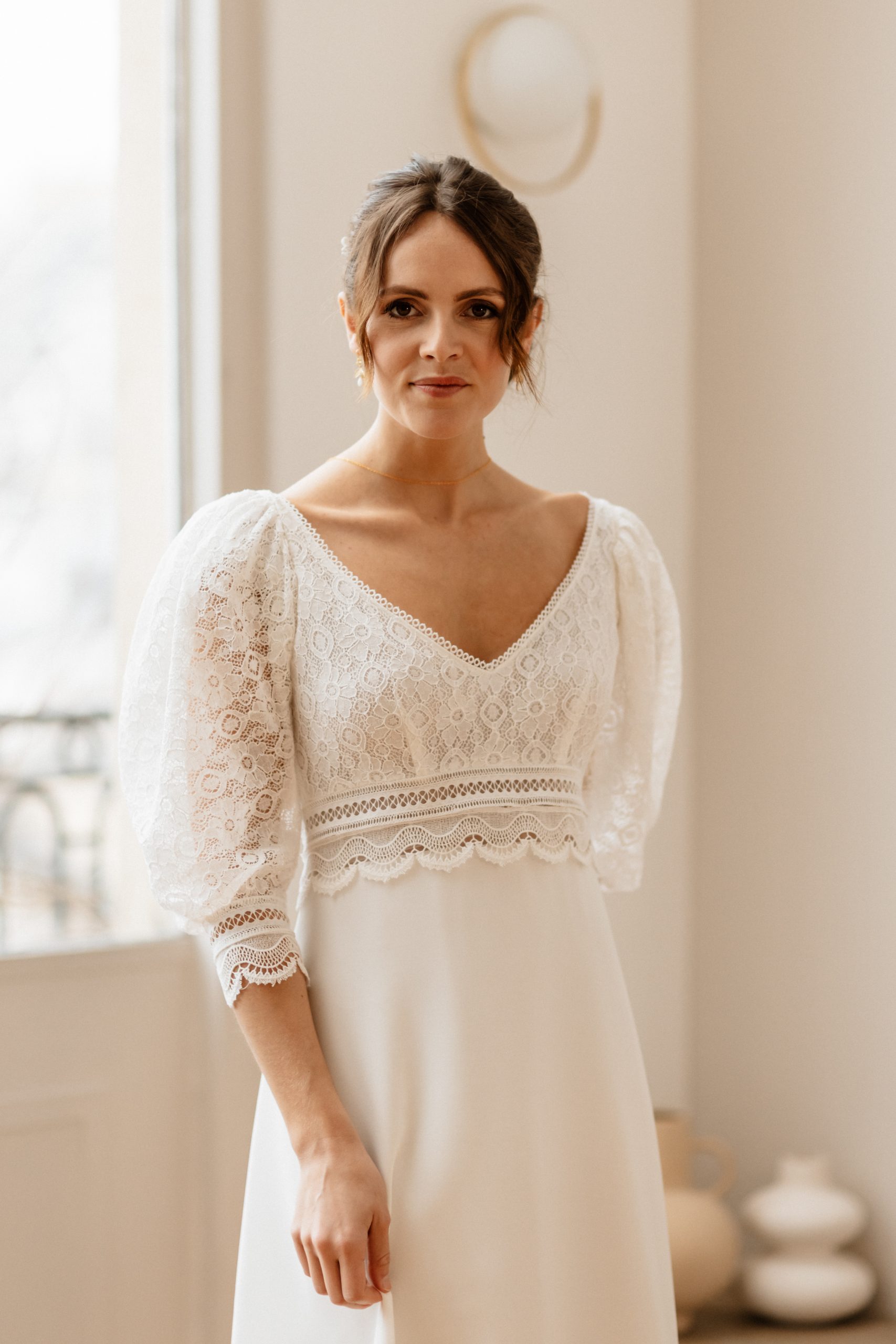 Le Jour de Notre Oui Astre de Minuit robe de mariée blanche