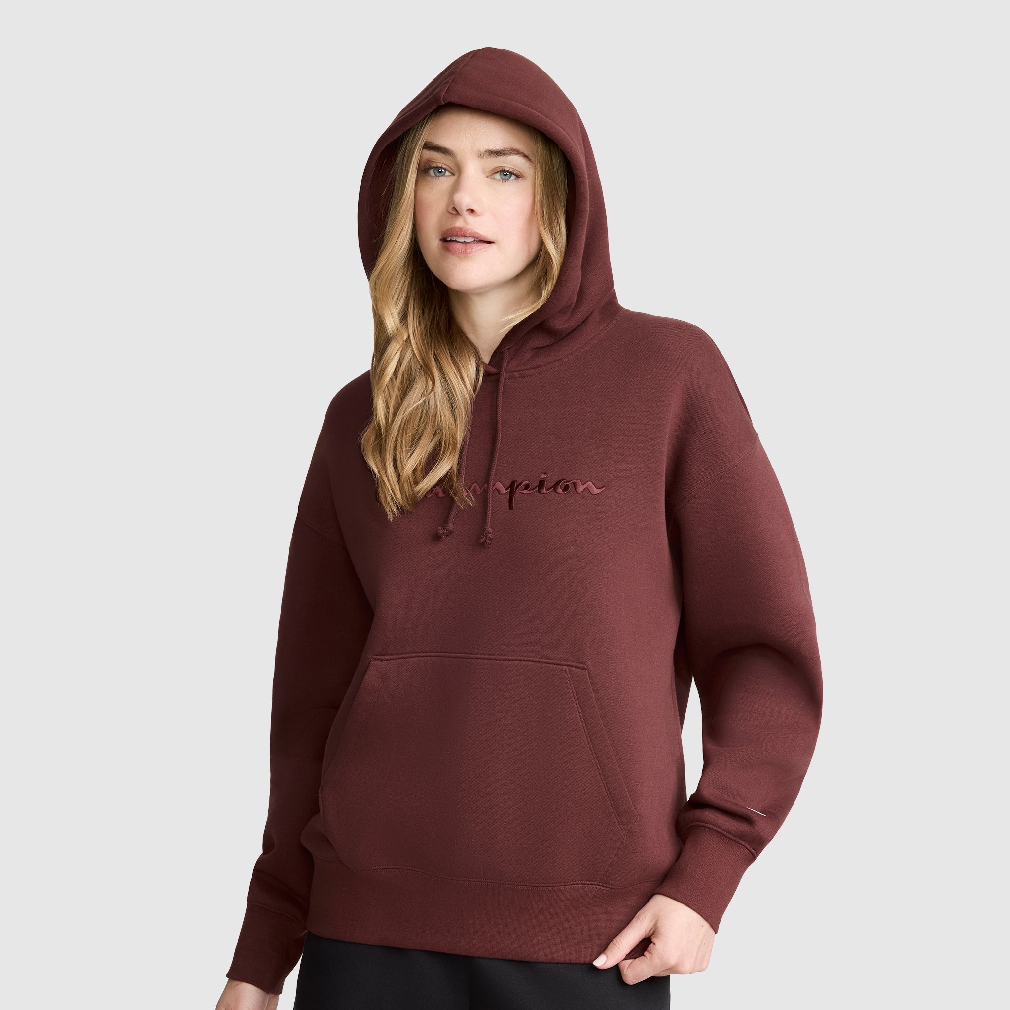 Champion Powerblend Tonal Script Freshman hoodie marron