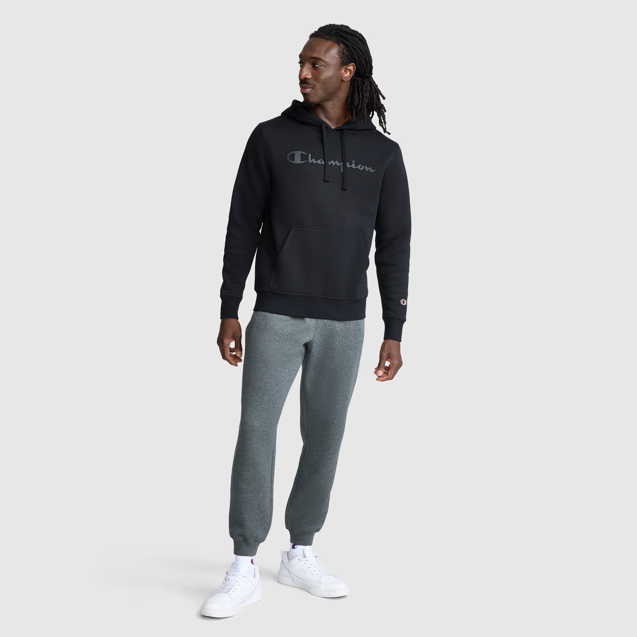 Champion Powerblend Hoodie sweat à capuche noir logo tonal