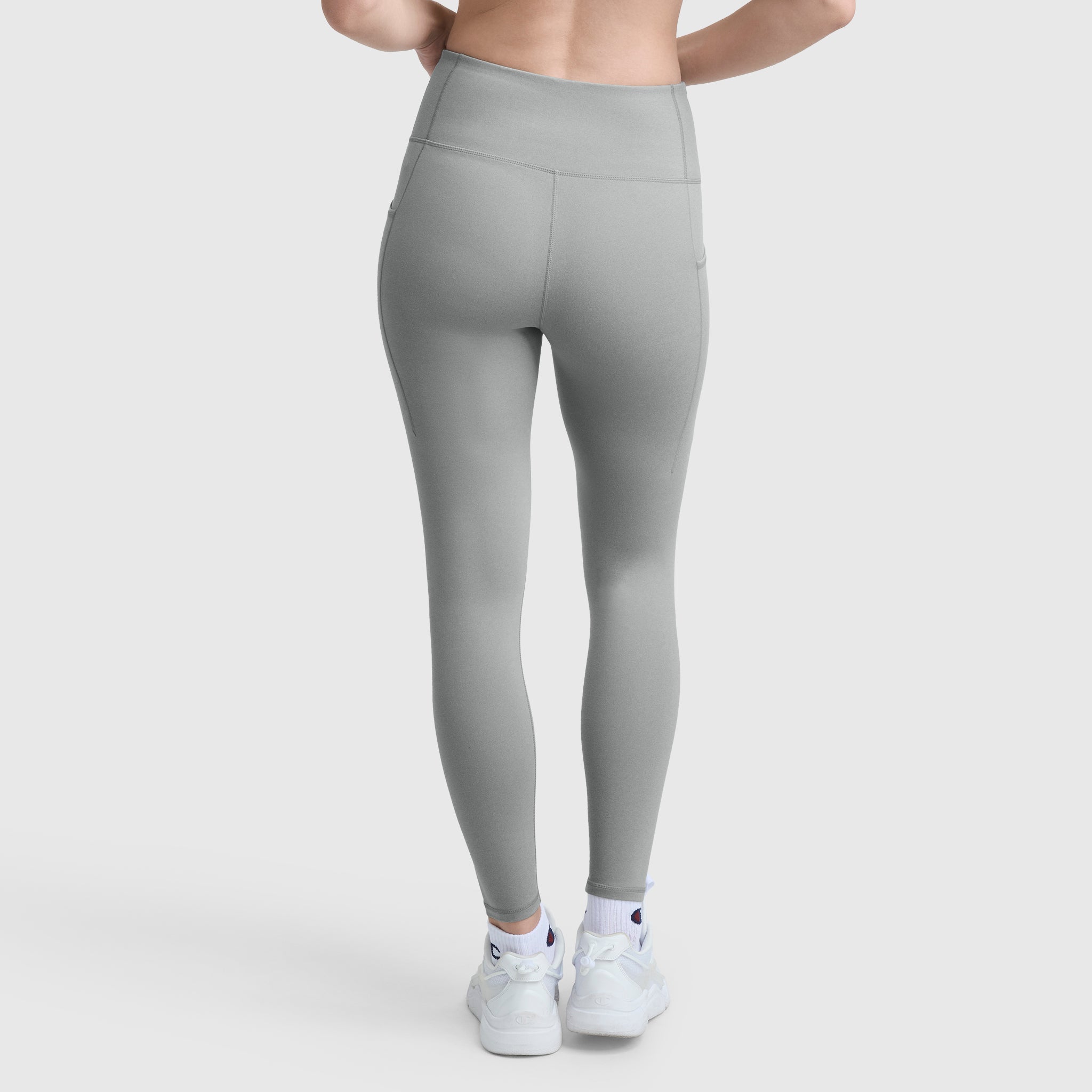 Champion Leggings C Logo legging gris chiné stretch poches
