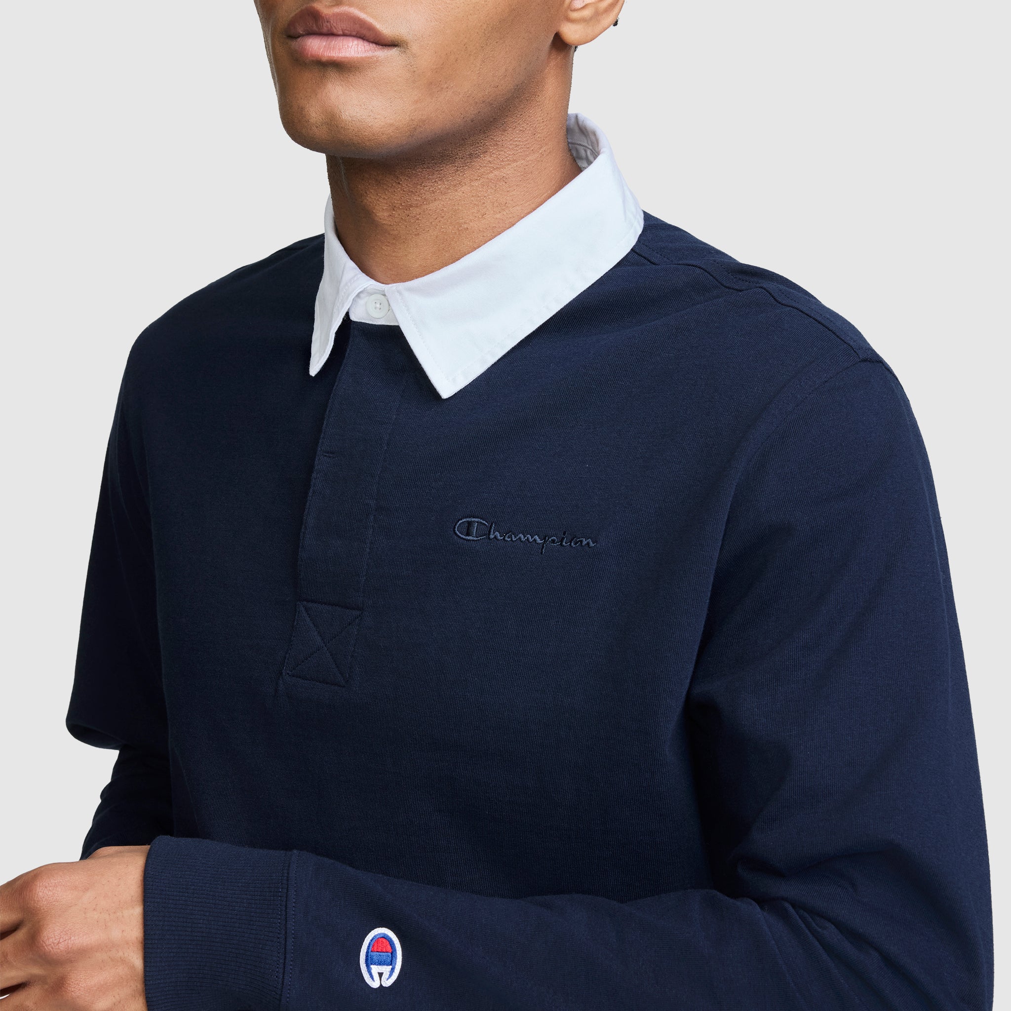 Champion Rugby Shirt Polo rugby homme bleu marine coton