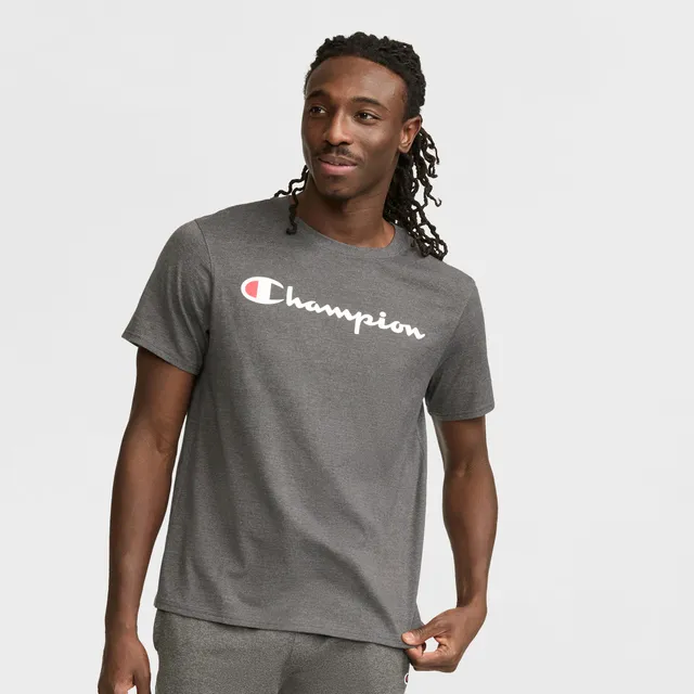 Champion Classic Graphic Script Logo t-shirt homme Granite Heather coton