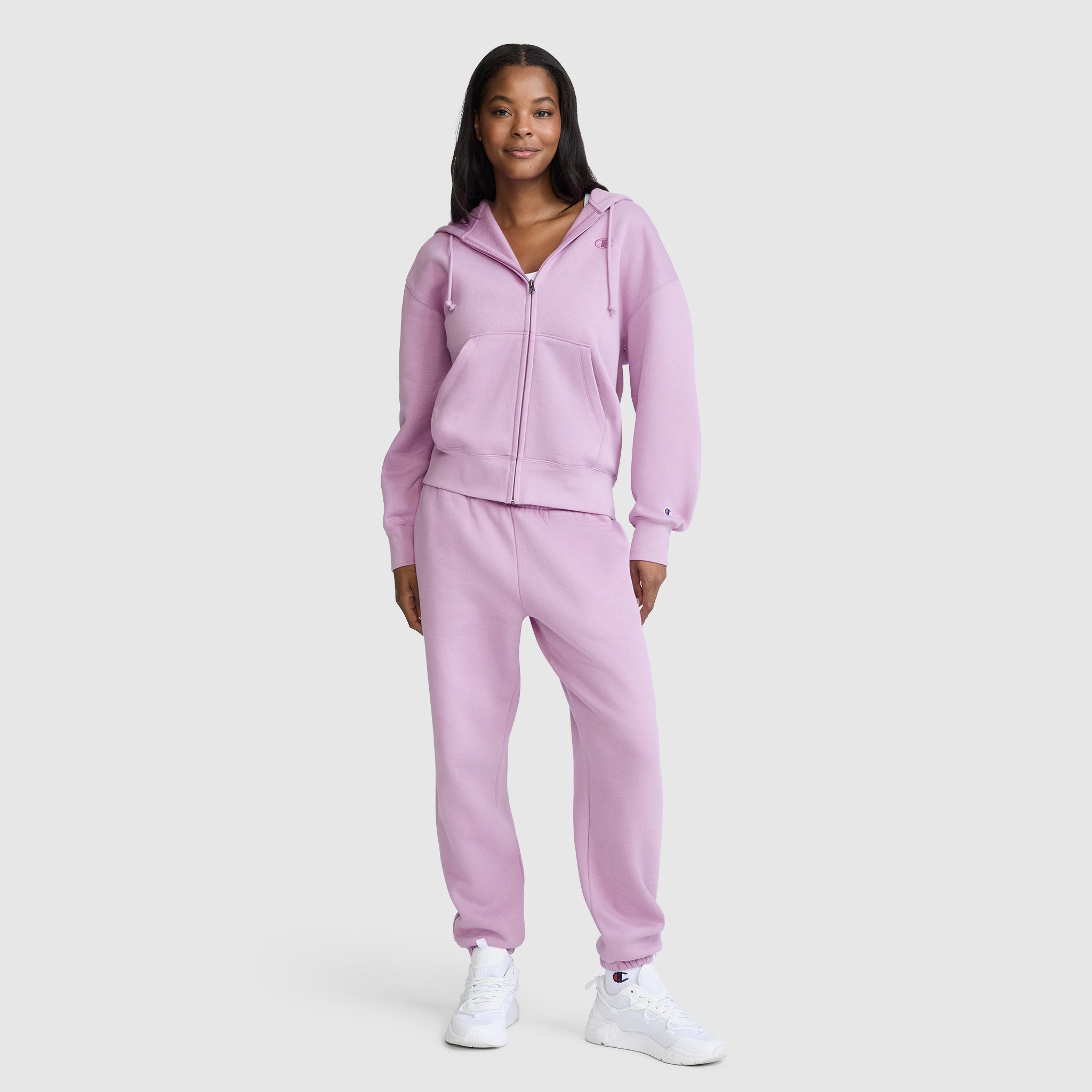 Champion Powerblend Oversized Sweatpants C Logo jogging femme Violet